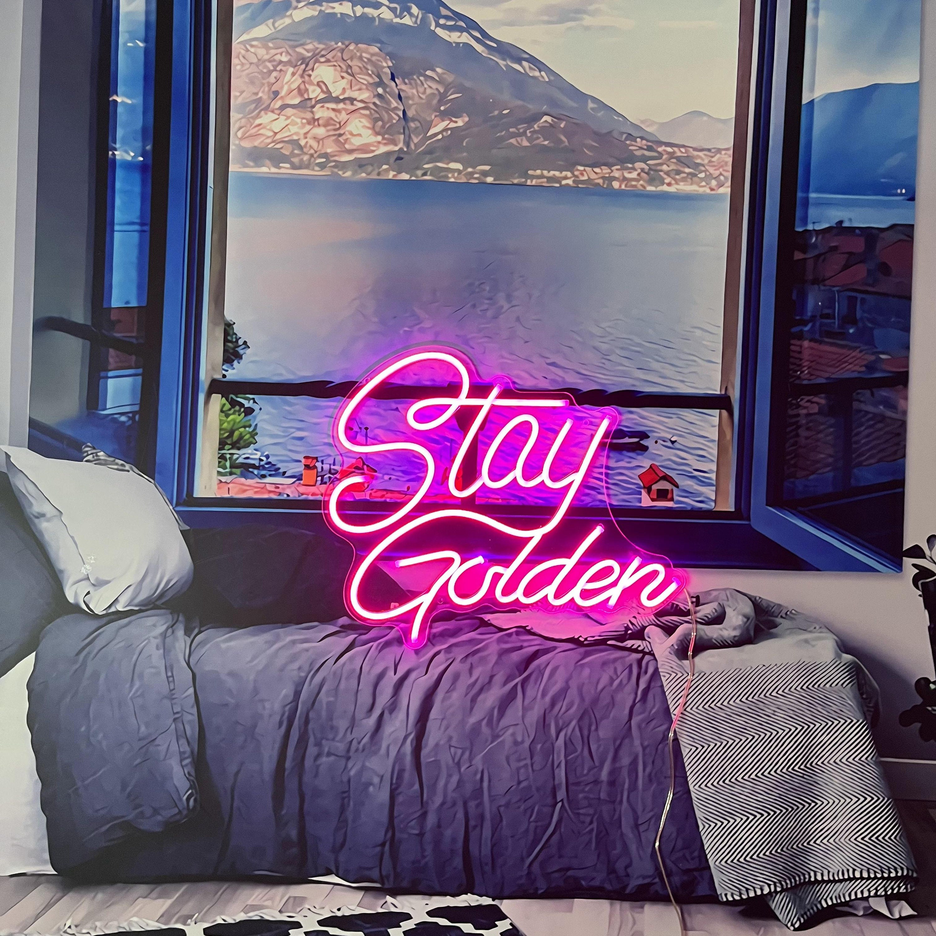 Neon Sign Custom Stay Golden Neon Sign Light Wedding For Reception Neon Sign Bedroom Wall Decor led Neon Name Sign Arcade Neon Sign