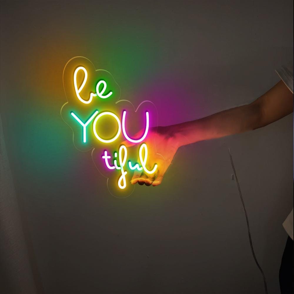 Beautiful Quote Neon, Girls Room Quote Art, Typography Wall Neon Sign, Girl Wall Decor, Cute Quote, Baby Girl Nursery Decor, Positive Gifts.