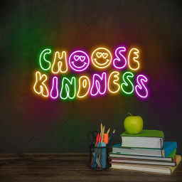 Choose Kindness Neon Sign, Cute Teacher Neon Sign, Teacher Smiley Face Neon Sign, Positive Affirmation Neon Sign, Group Teacher Neon Gifts