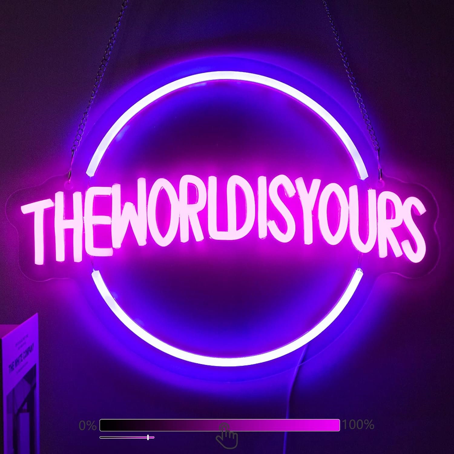The World Is Yours Neon Sign|Inspirational Neon Sign|Bedroom Neon Sign|Neon Wall Art|Custom Neon Sign|Neon Light|Kid Personalized Gift