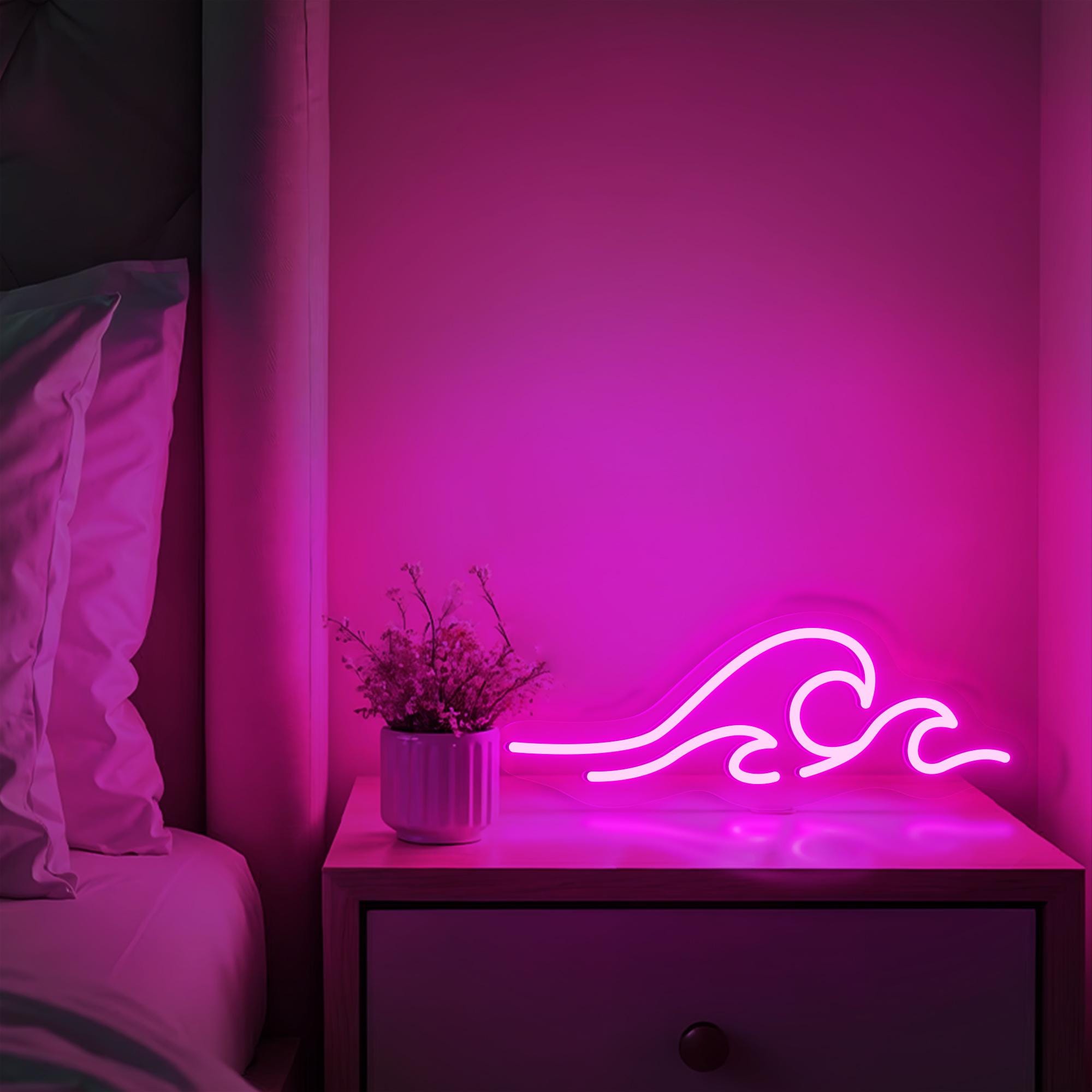 Ocean Wave Neon Sign Surf Art Sign Personalized Gift for Him to Man Cave Decor Wall Decor Gift for Husband Nature Lover Valentines Gift