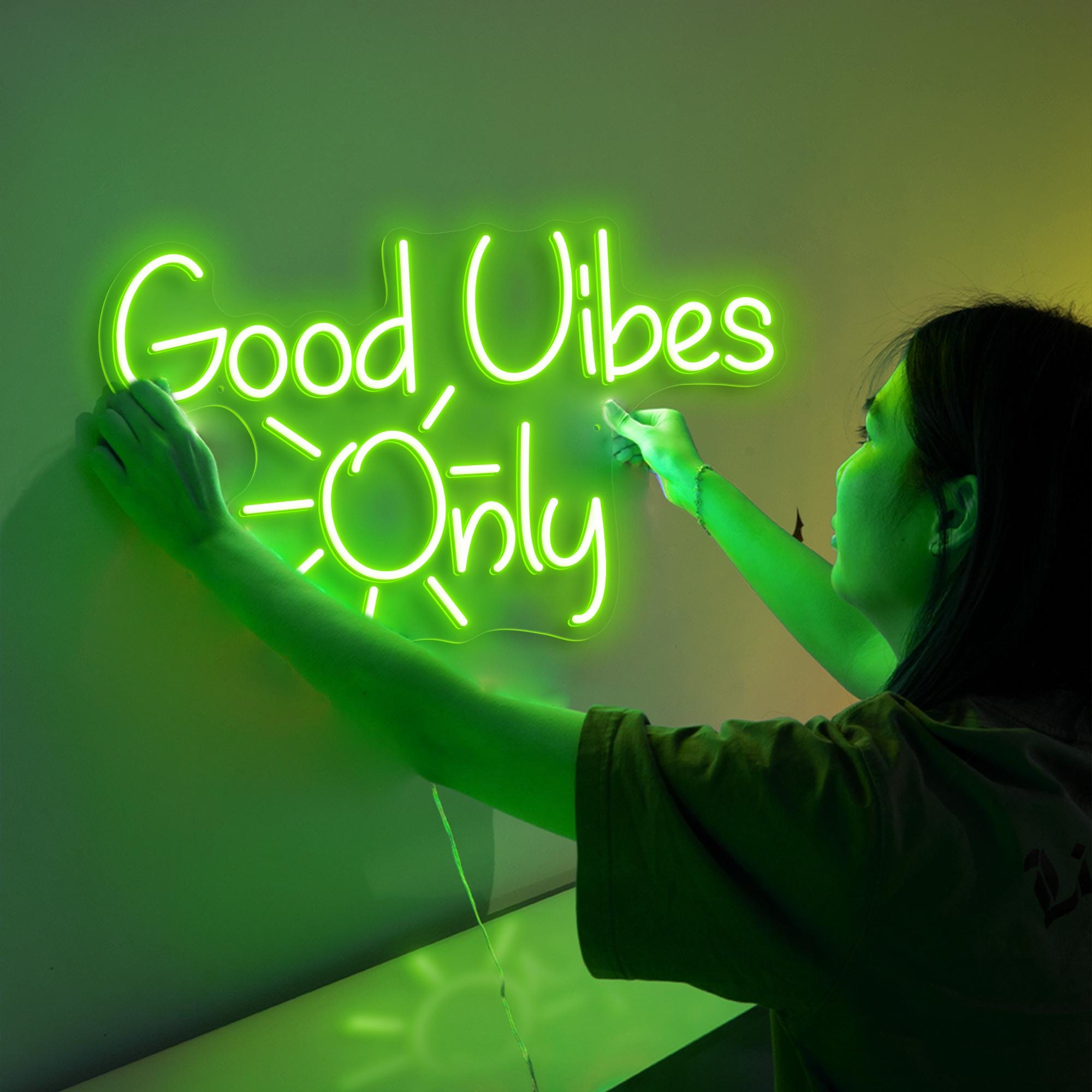 Good Vibes Only LED Neon Sign, Modern Wall Decor, Positive Vibes Neon Light, Aesthetic Room Decor, LED Wall Art, Custom Neon Sign