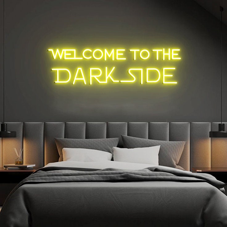 Welcome to the Dark Side, Neon Sign Light, Neon Signs for Game Room Man Cave Bedroom Wall Decor Birthday Gift