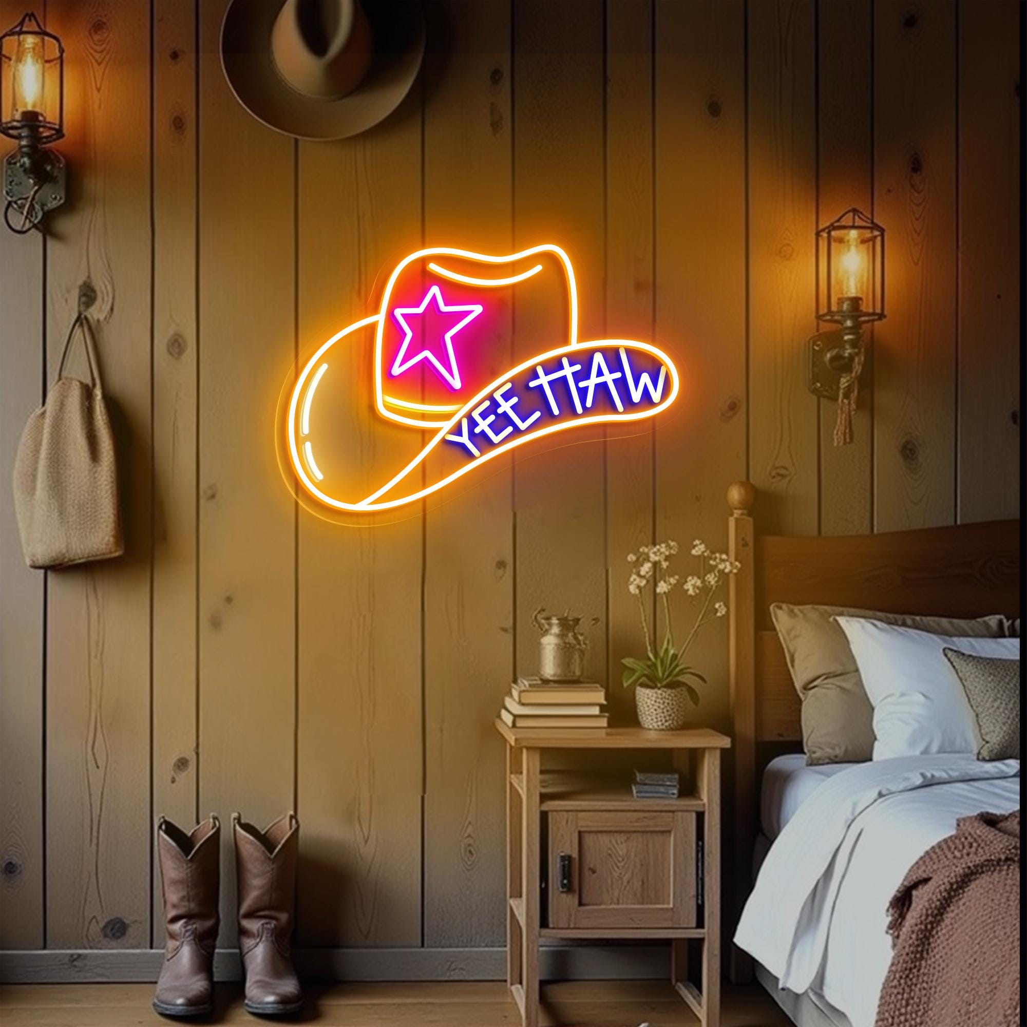 Cowboy Hat Yeehaw Neon Sign, Yeehaw Led Sign, Cowboy Room Decor, Western Led Sign, Howdy Neon Sign, Cowboy Hat Neon Sign, Howdy Party Decor