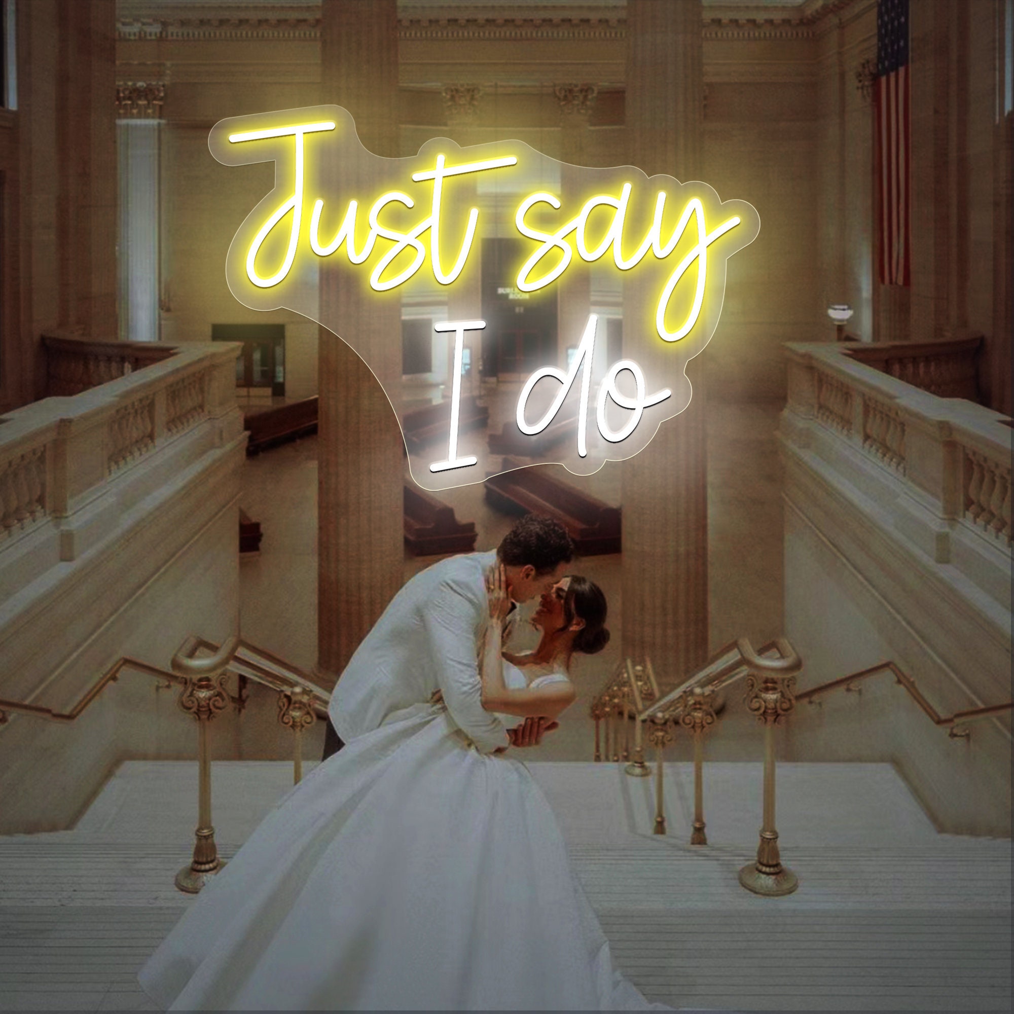 Just Say I do Neon Wedding Sign Custom Wedding Neon Light Sign Wedding Gifts for Couple Unique Bridesmaid Proposal Party Personalized Gifts