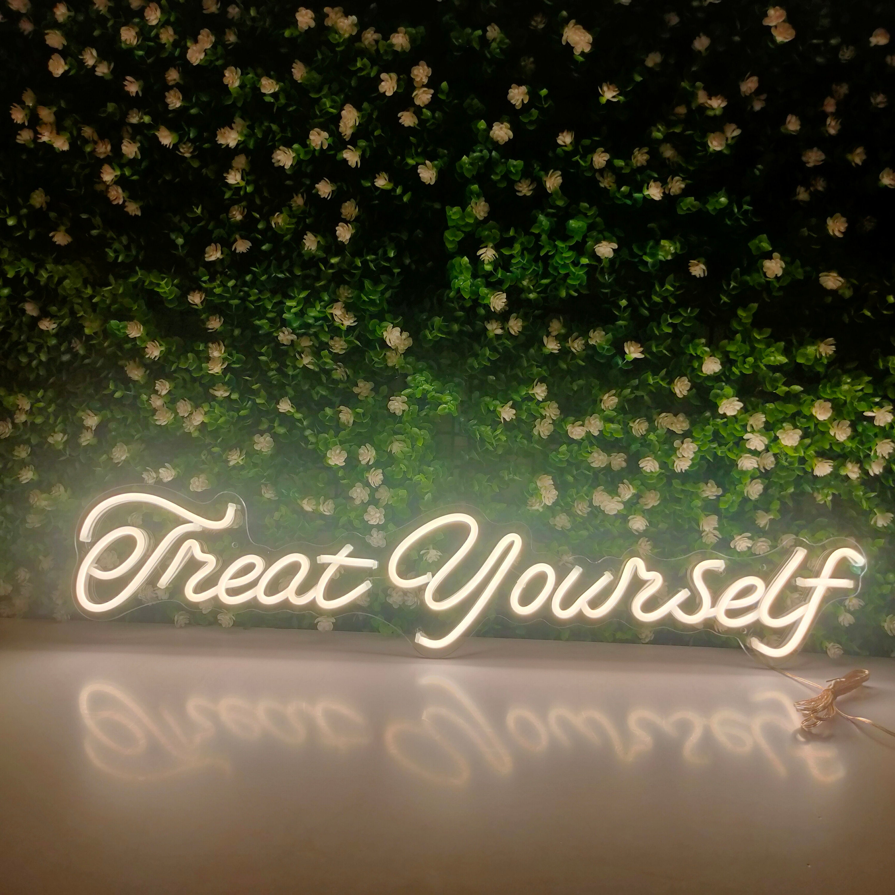 Treat Yourself Neon Signs Custom Led Neon Sign Bedroom Wedding Neon Sign Art Neon Light Sign For Wall