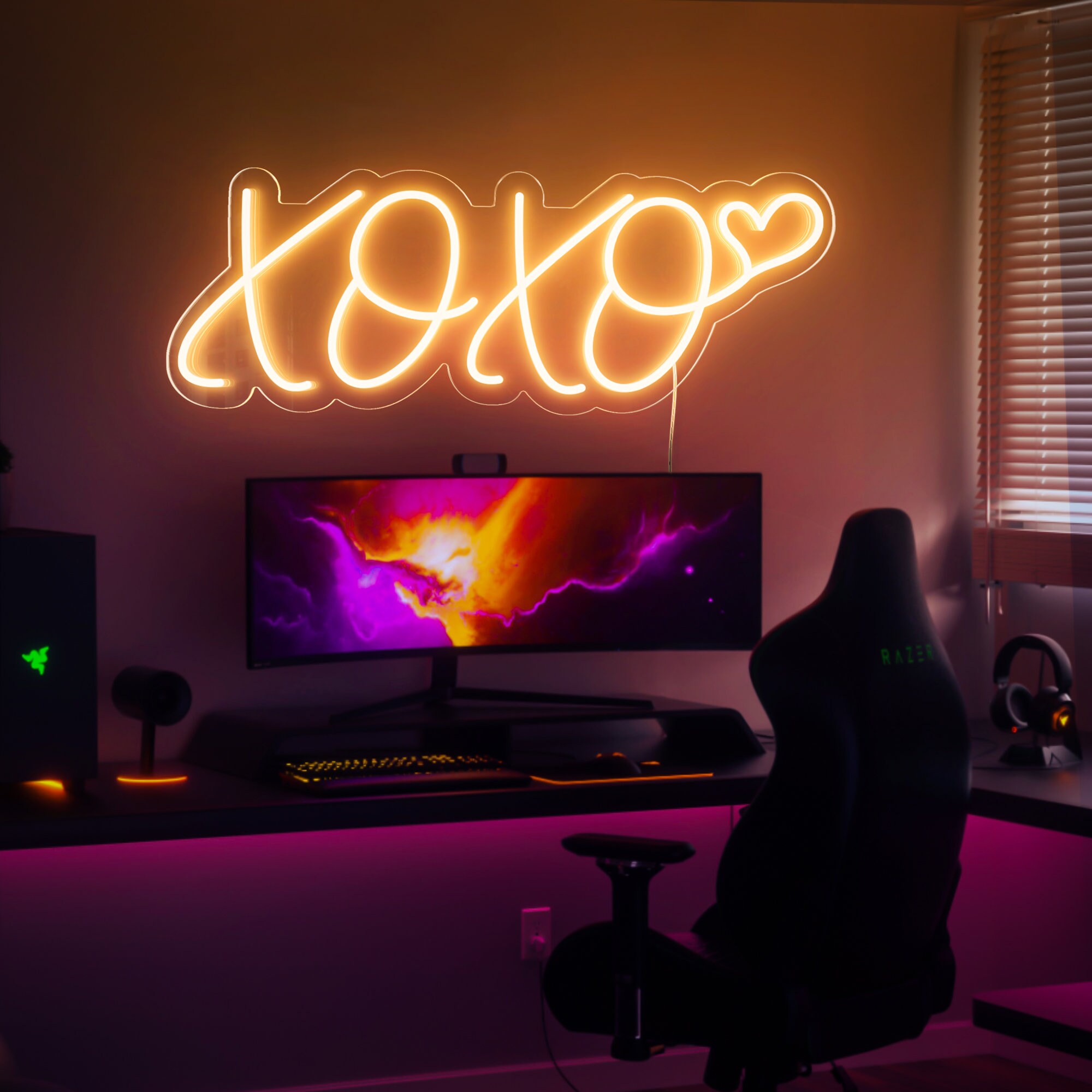 XOXO Neon Sign,Pink Led Neon Light Sign,Neon Sign Bedroom,Gifts for her,Dorm Room Sign,Wedding Decor Neon Signs With Love