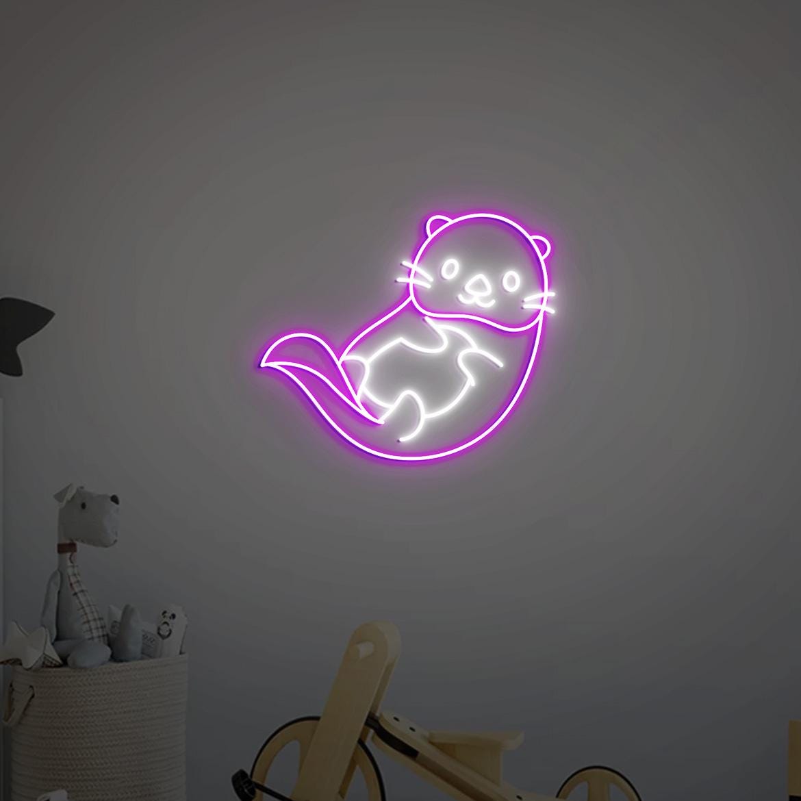 Otter Neon Sign, Cute Otter Home Wall Decor, Otter Christmas Gifts, Cute Otter Gifts for Otter Lovers, Sea Otter Neon Light