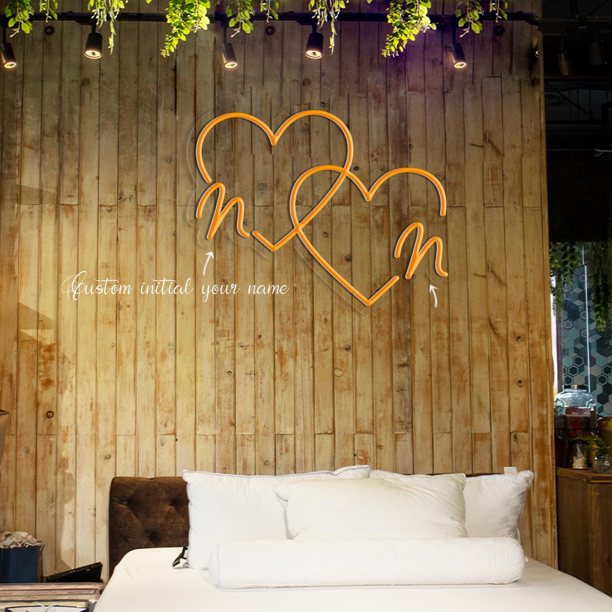 Custom Initial Name Wedding LED Neon Sign, Personalized Wedding Decor, Bride and Groom Neon Light, Romantic Wedding Wall Art
