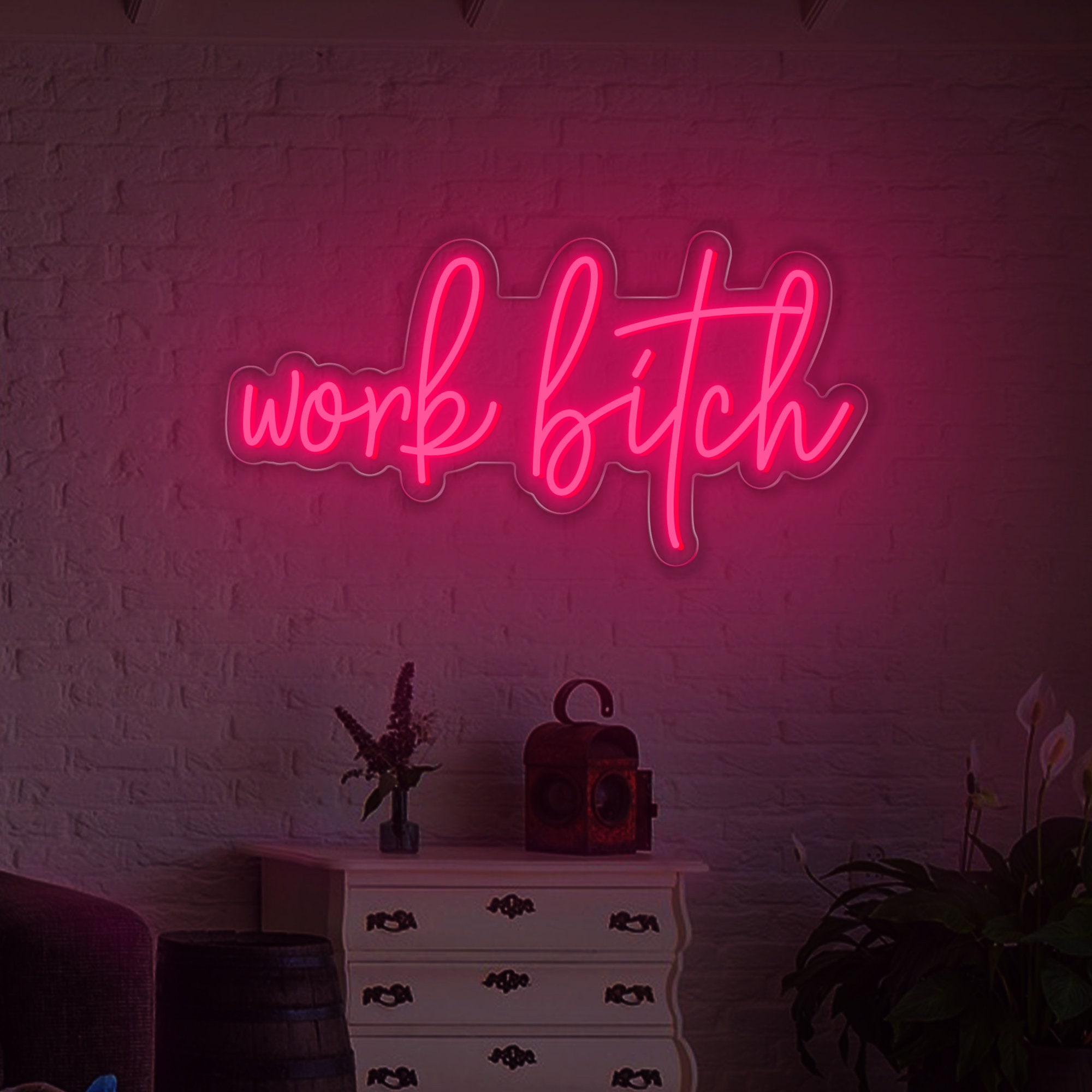 Work Bitch Neon Light|Bar Neon Sign|Led Neon Sign|Work Bitch Neon Sign Decor|personalized Wall Decor|Bedroom Home Wall Decor Birthday Gifts