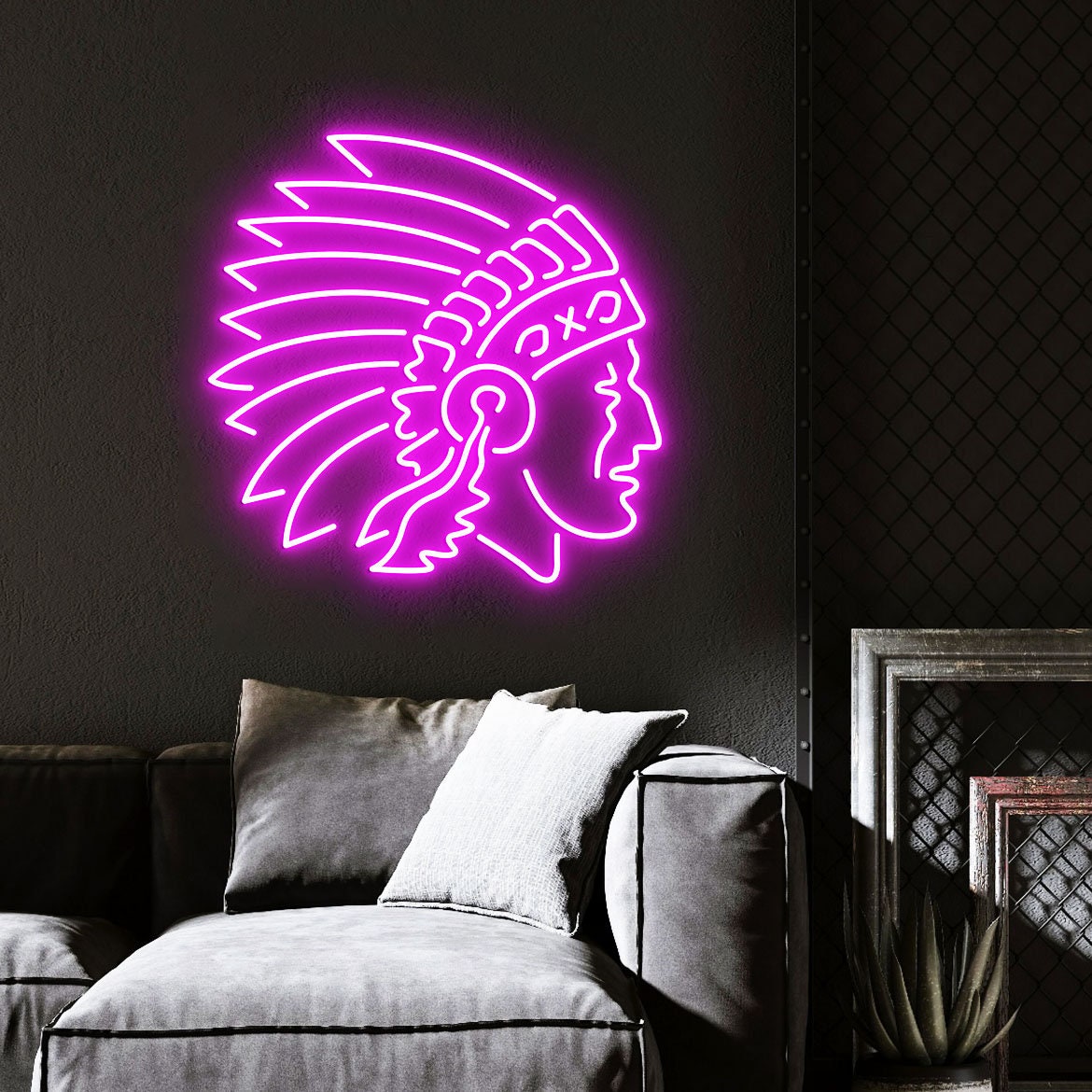 Native American Indian Chief Neon Sign, Indian Chief Neon Lamp, Native American Wall Decor LED, Indian Chief Wall Decoration