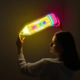 Pencil Neon wall Sign, Neon like, Pencil Neon Sign, Edge Lit Neon, Teacher Neon Light, Pencil Decorations, Teacher Neon Sign Decor Gifts