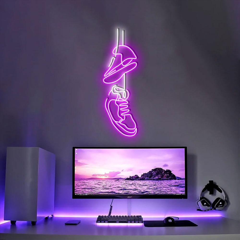 Sneakers Neon Sign For The Ultimate, Shoe Neon Sign, Sneaker Night Light Modern, Sports Shoe Decor, Sneaker Wall Art, Sneaker Wall Decor