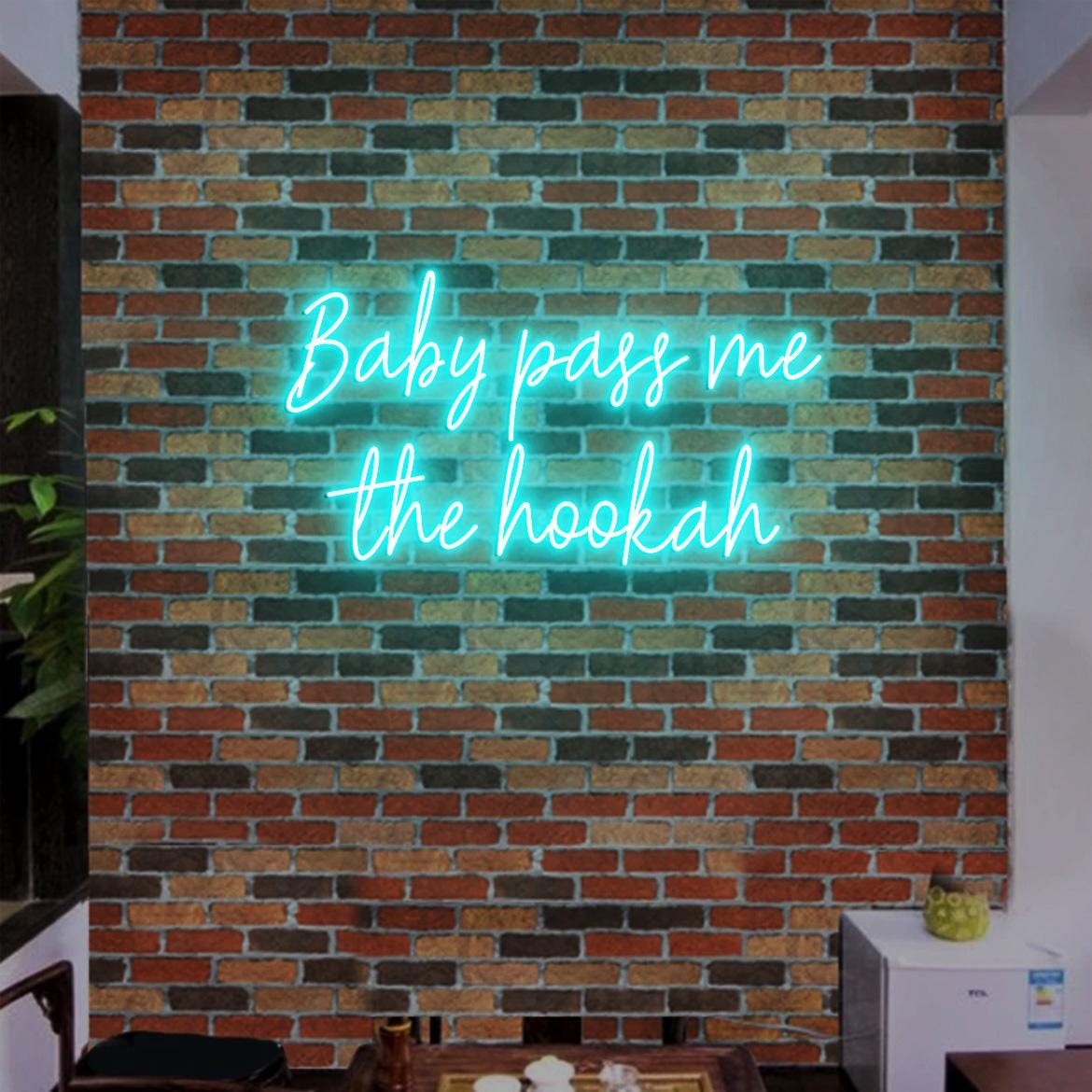 Custom Neon Sign Baby Pass Me the Hookah Neon Sign Neon Light Hookah Bar Decor, Led Neon Light Hookah Lounge Decor, Hookah Sign