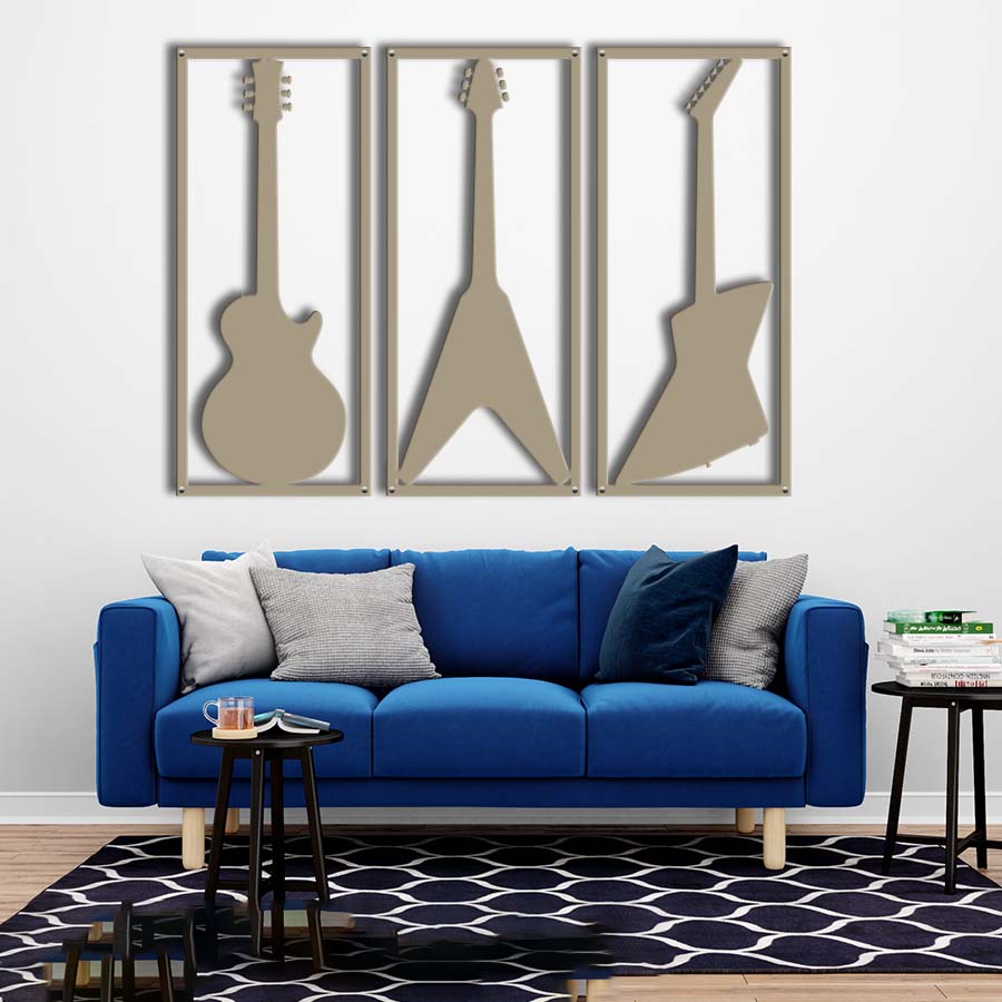 Life-size Guitar Trio Framed