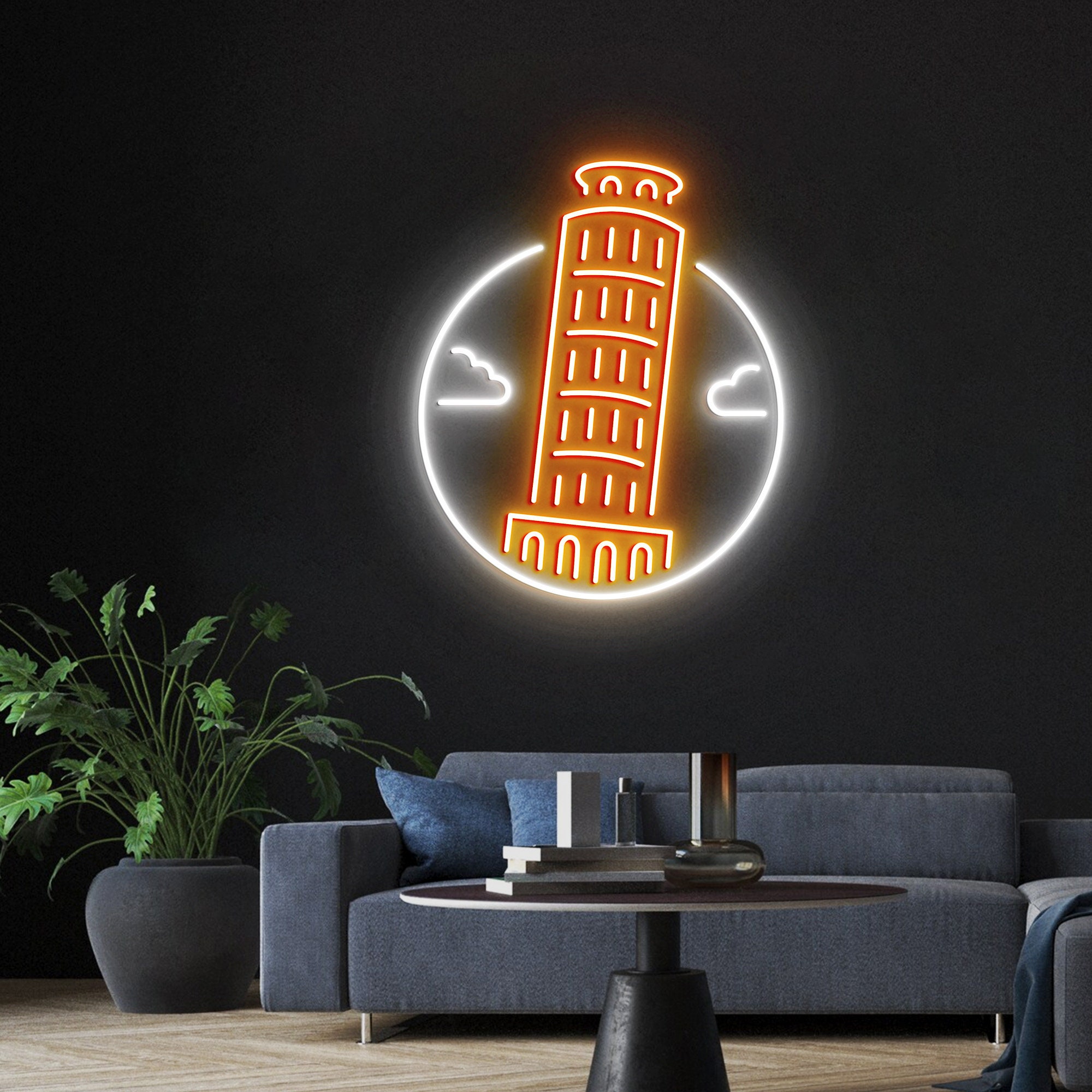 Pisa Tower Neon Light, Neon Sign Light Decor, Pisa Tower Bedroom Neon Sign, Home Neon Lights, Pisa Tower Wall Decoration