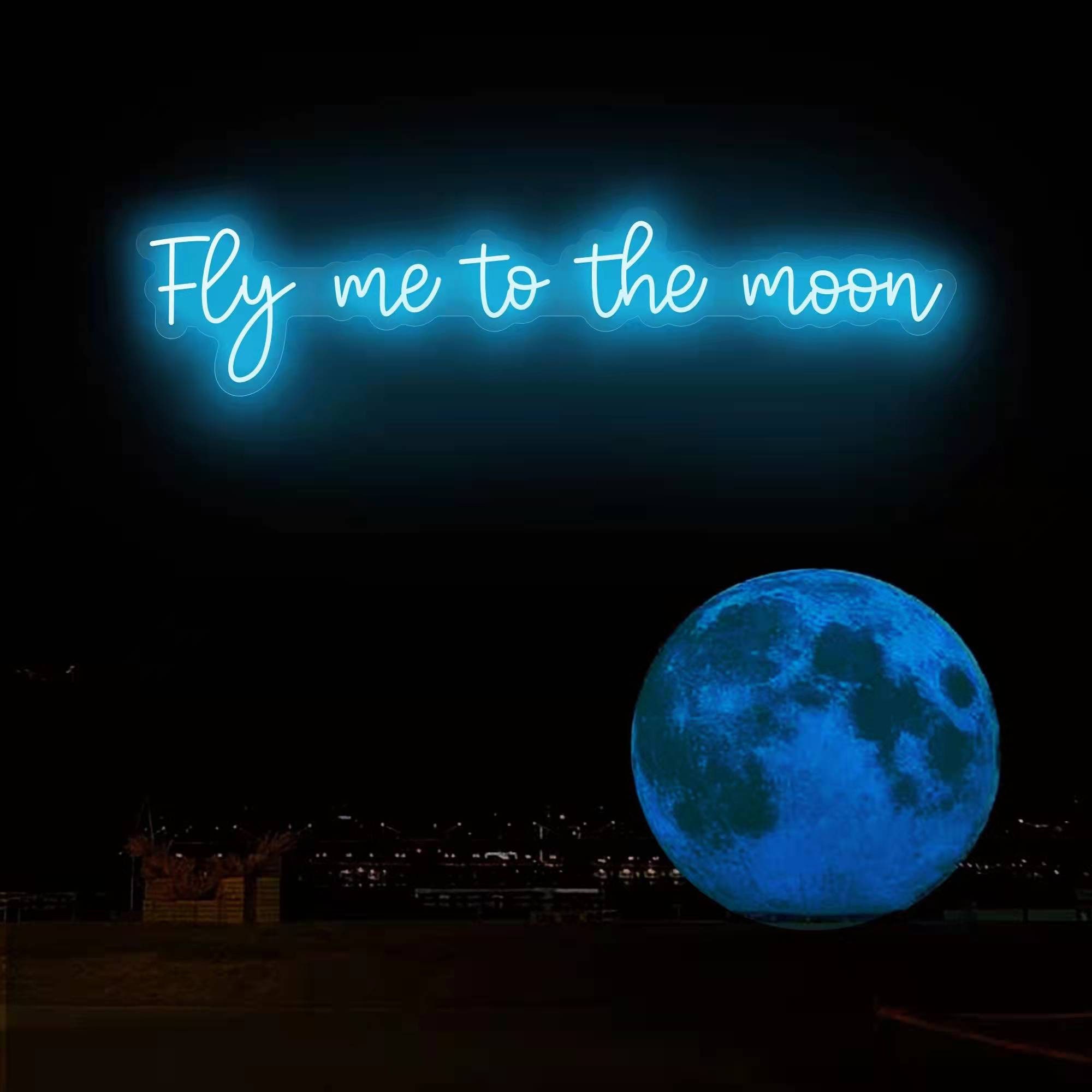 Fly me to the moon neon sign Personlized Led Neon Sign for Bachelor Party decor, Wall decor gift for child's birthday gift room decor