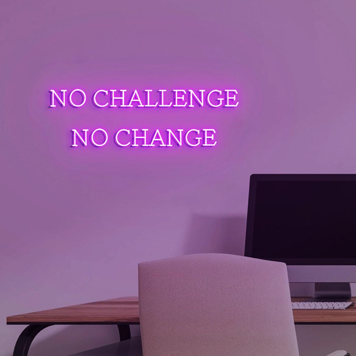 No Challenge No Chance Neon Sign, Gym Business Wall Neon Light, Fitness Center Wall Sign, Gym Owners Gifts, Decor for your Home Gym