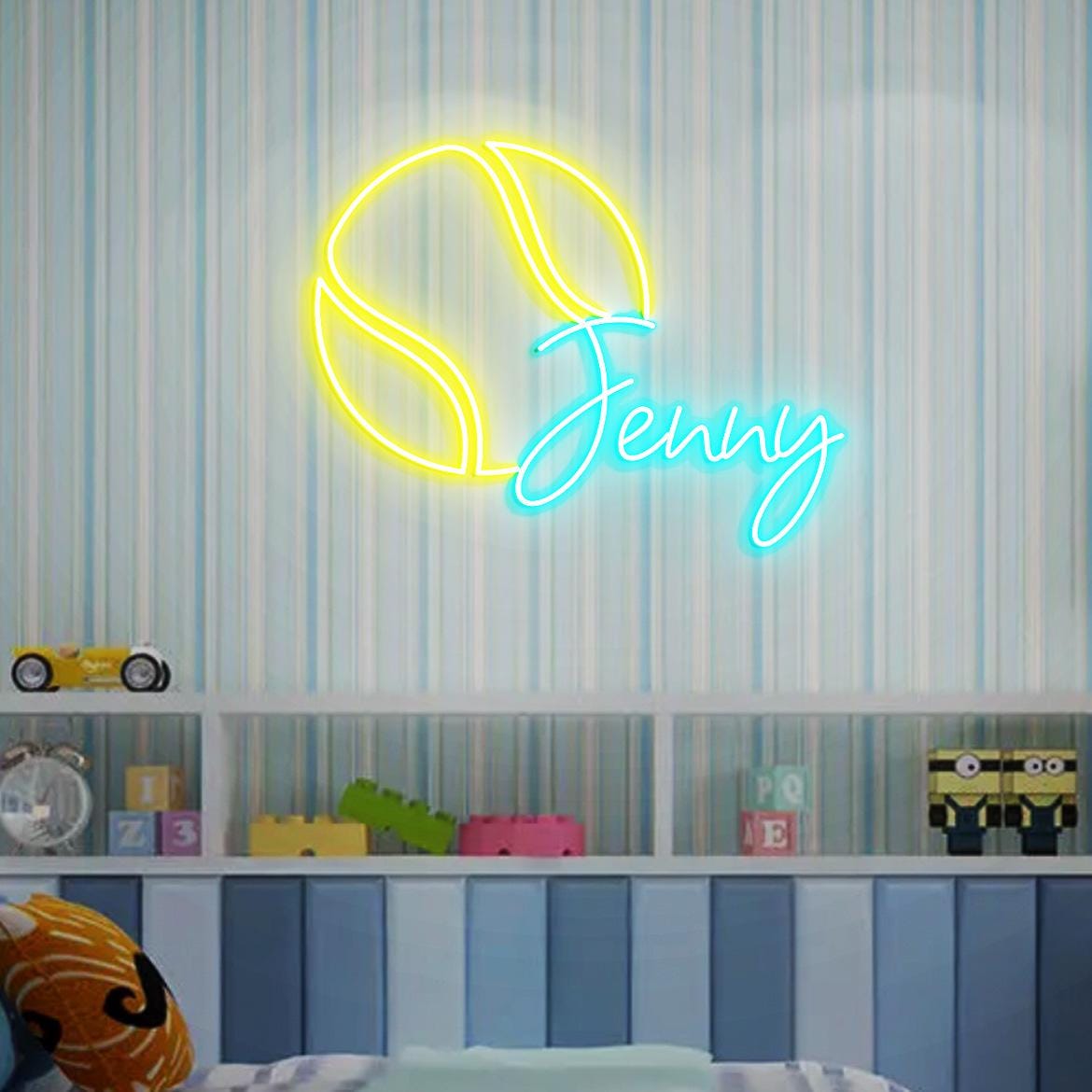 Custom Tennis Ball with Name Neon Sign, Personalized Tennis Gift for Kids, Custom Tennis Ball Room Decor, Custom Tennis Player Name Sign