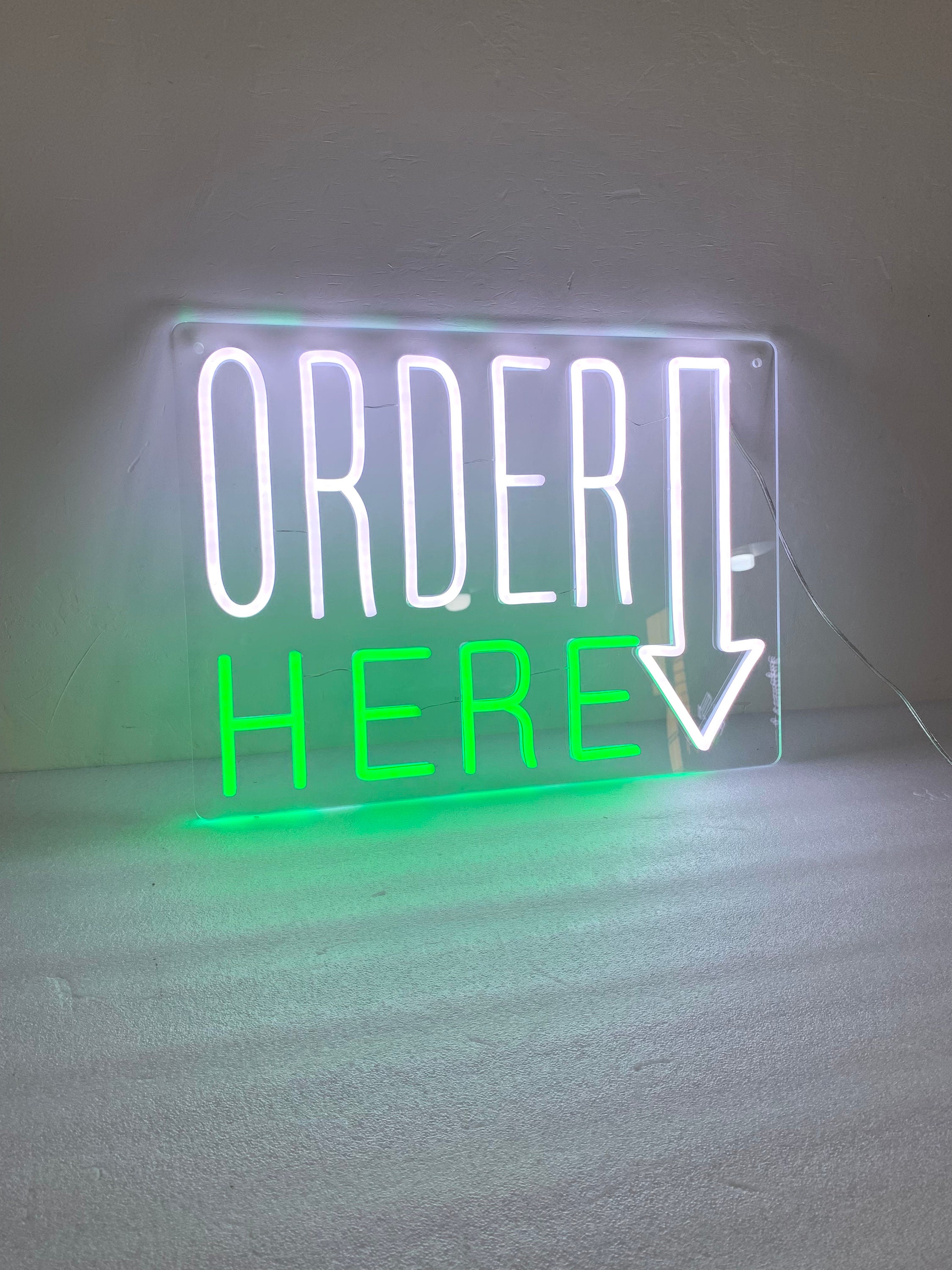 Order Here Led Neon Sign, Order Here Sign, Custom Business Order Here Sign Color