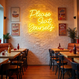 Please Seat Yourself Neon Sign - Funny Restroom LED Neon Light, Bathroom Wall Hanging, Restaurant Decoration Cafe Shop Sign Office Bathroom