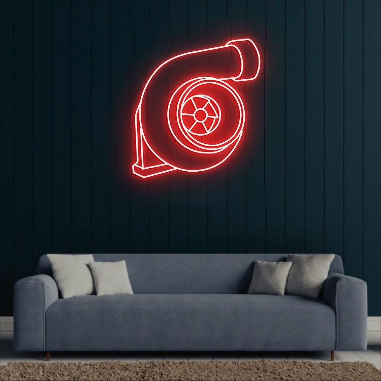 Turbo Neon Light, Turbo Wall Art, Car Garage Decor, Man Cave Gift, Gift for Men