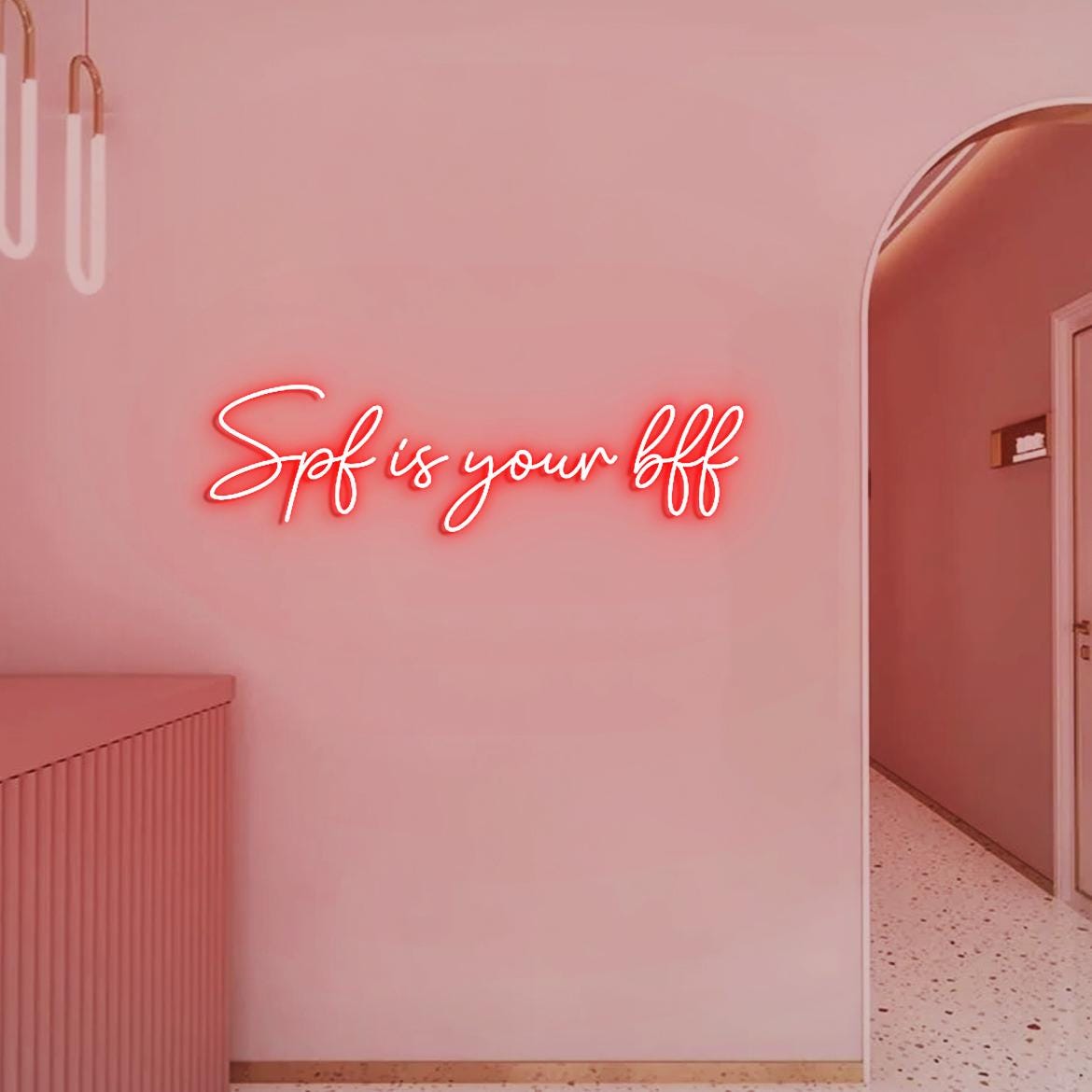 Spf is your bff Neon Sign, Sun Protection Skincare Clinic Wall Sign, Sunscreen & Skincare Sign, Spa Room Sign, Aestheticians
