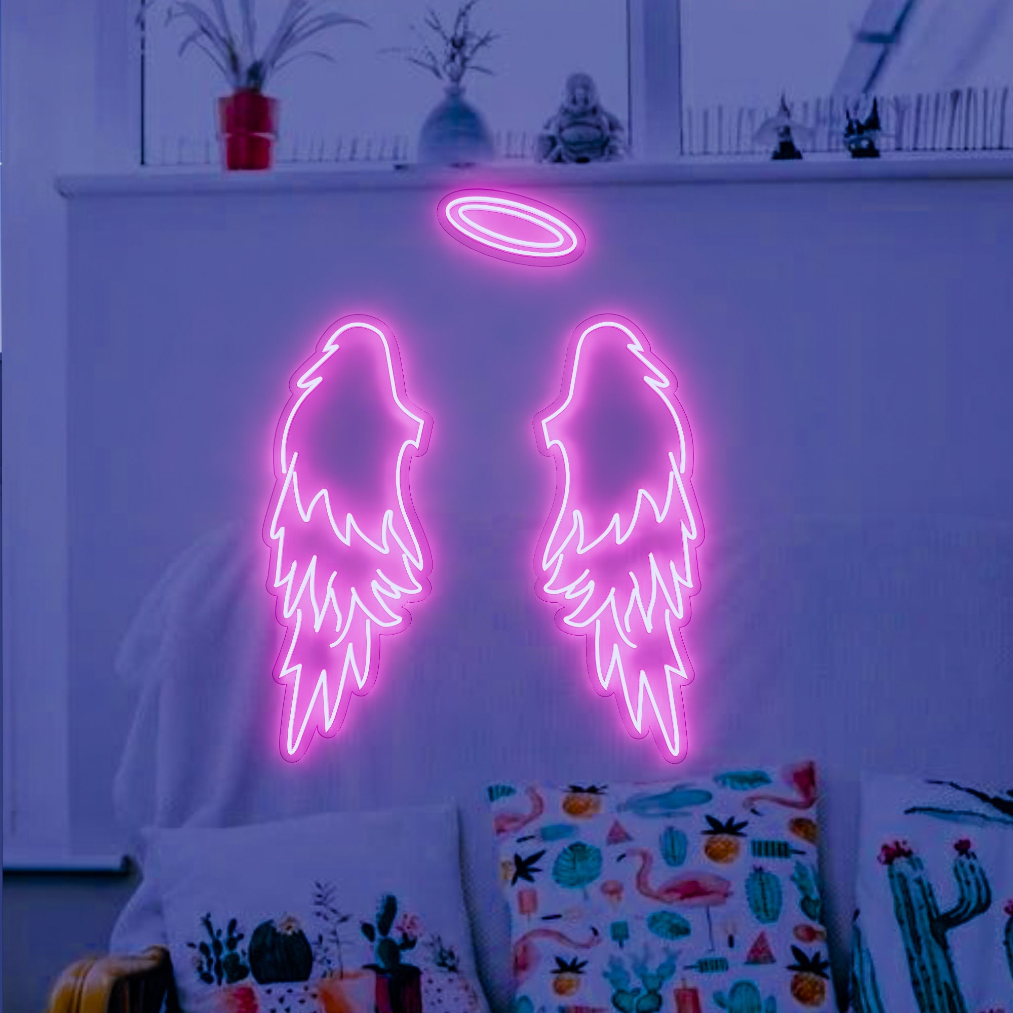 Wings Neon Sign,Personlized Led Neon Sign for Bachelor Party decor, Wall decor gift for birthday gift game room decor from NeonArtist