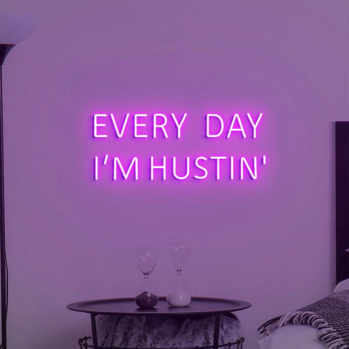 Everyday I'm Hustin' Neon Sign, Hustle Sign Boss Office Decor, Hustling Business Decor, Motivational Hustle Quote Wall Signs, Boss Gift