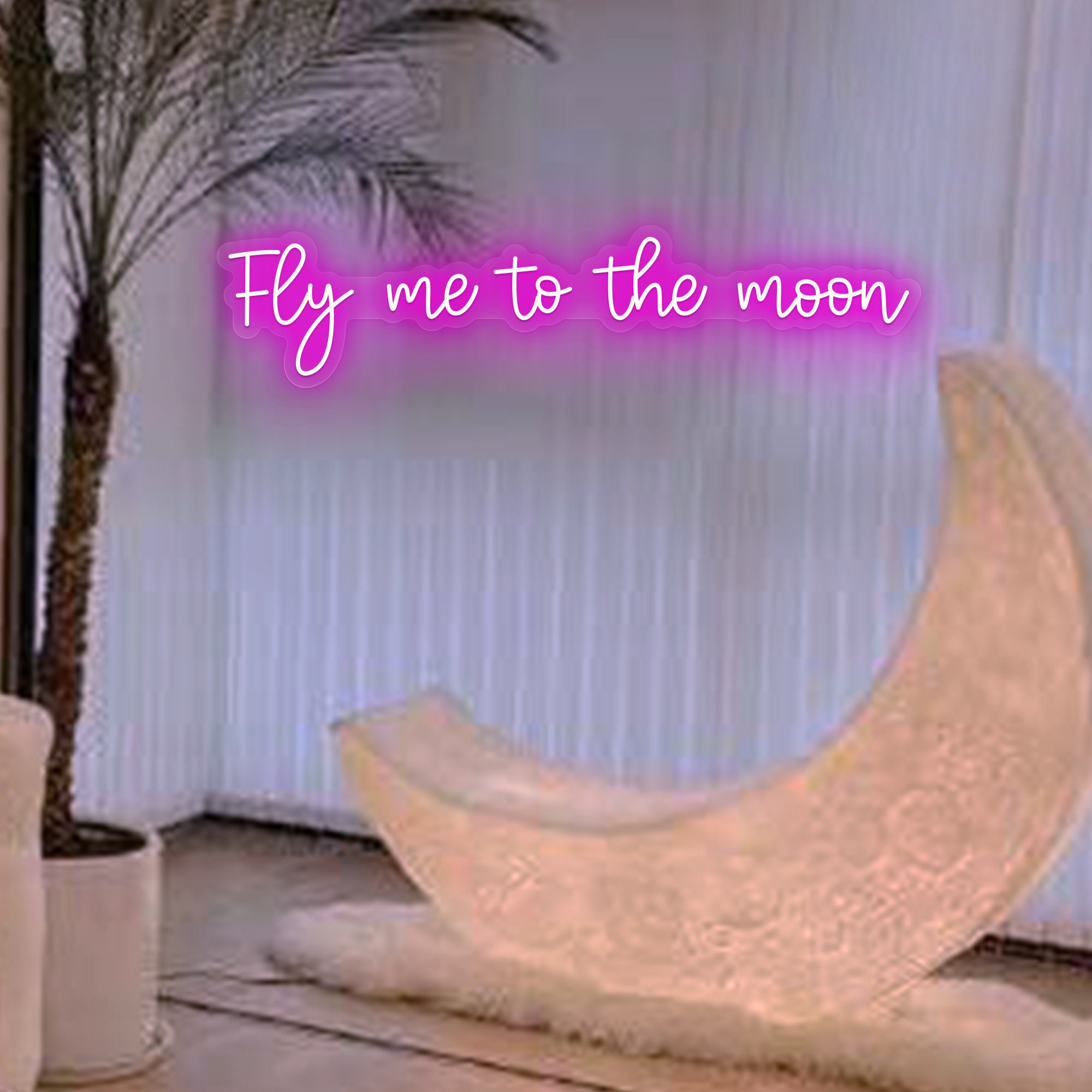Fly me to the moon neon sign Personlized Led Neon Sign for Bachelor Party decor, Wall decor gift for child's birthday gift room decor