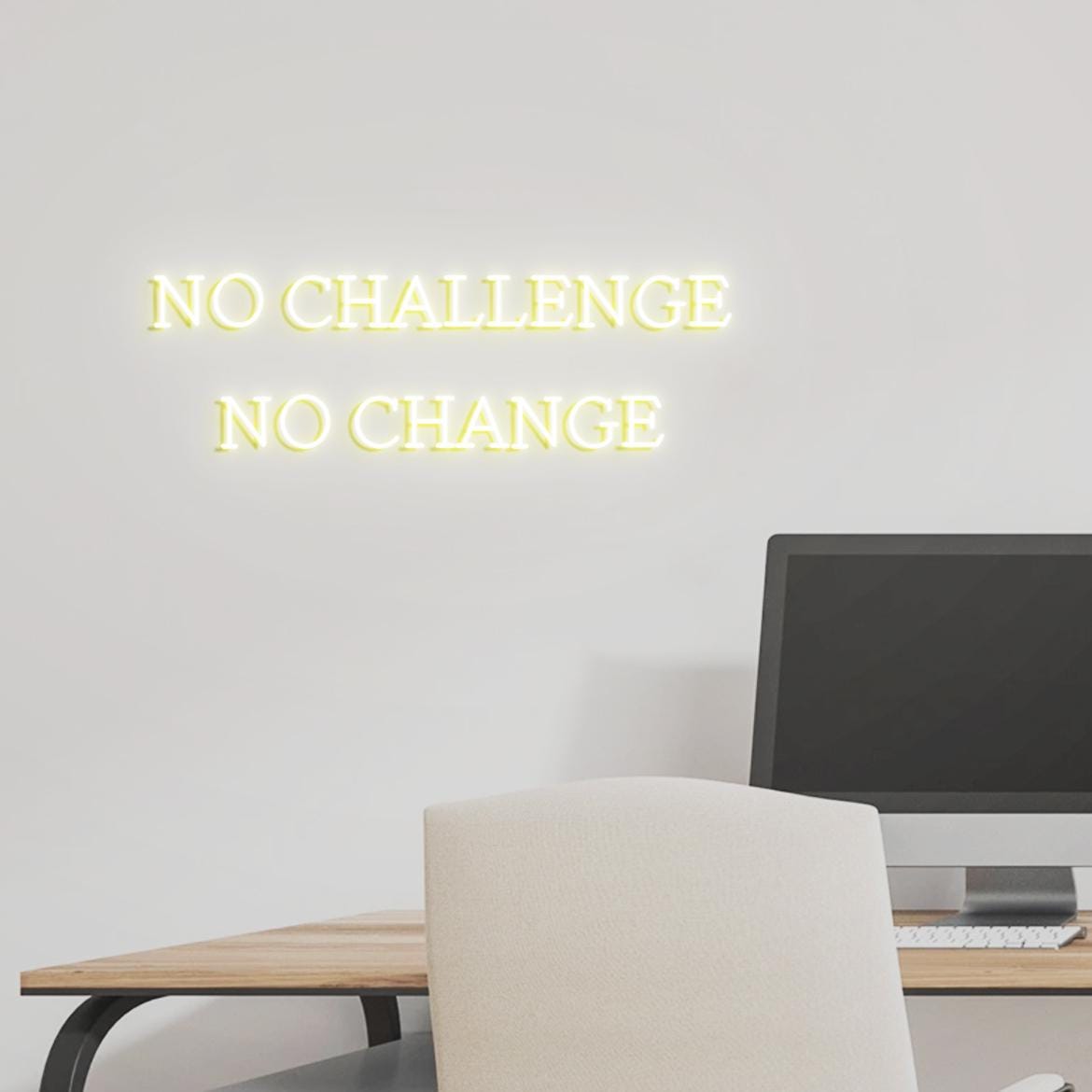 No Challenge No Chance Neon Sign, Gym Business Wall Neon Light, Fitness Center Wall Sign, Gym Owners Gifts, Decor for your Home Gym