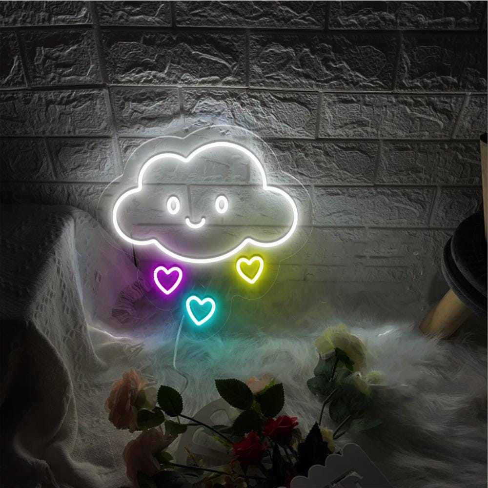 Girl Cute Wall Art, Nursery Neon, Cloud Neon, Cloud Decor, Cloud Art, Cloud Wall Art, Neon Sign Cloud, Kid Room Decor, Nursery Wall Art Gift