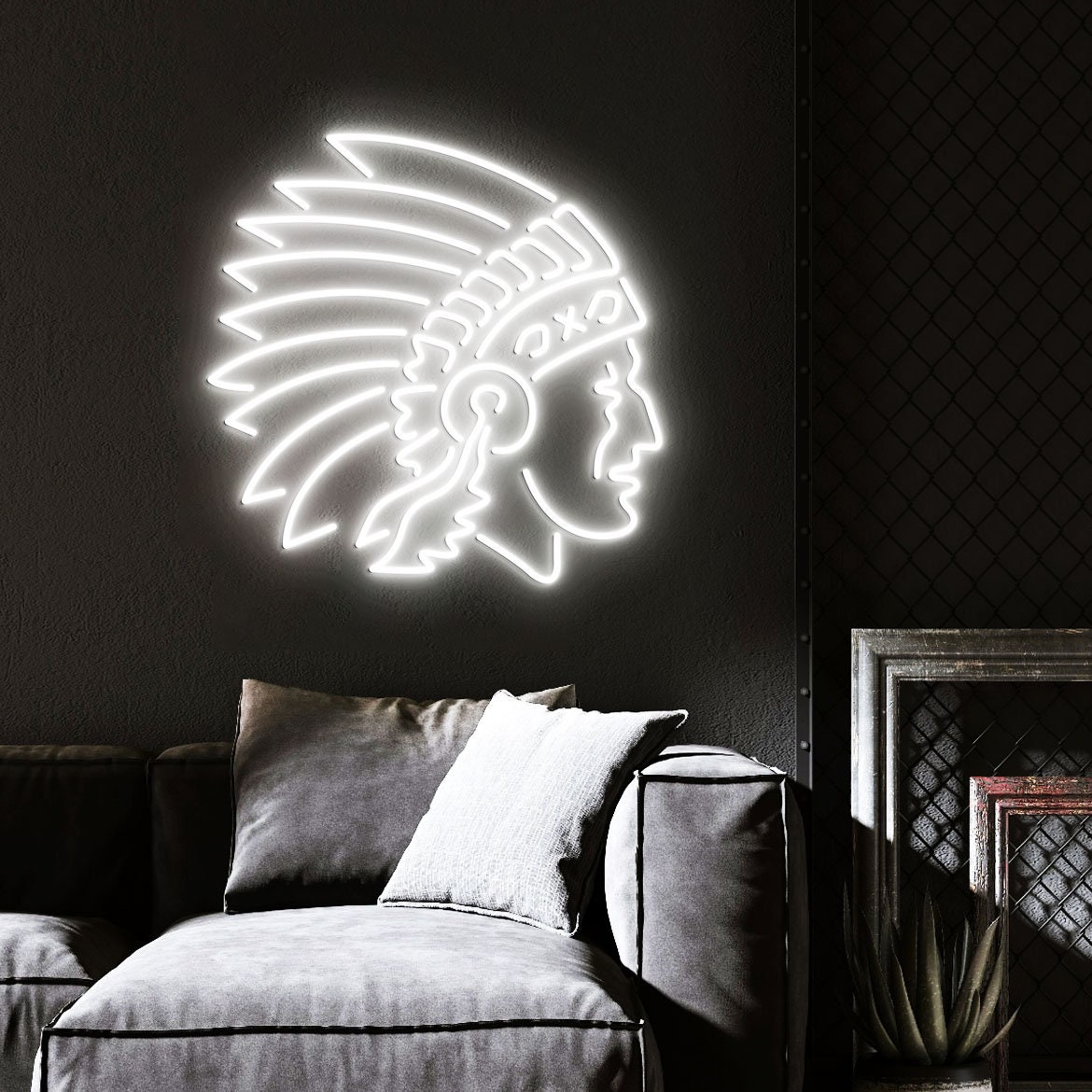 Native American Indian Chief Neon Sign, Indian Chief Neon Lamp, Native American Wall Decor LED, Indian Chief Wall Decoration