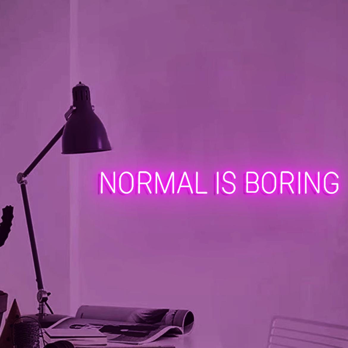Custom Neon Sign Normal is Boring, Normal is Boring Sign, New Sign for Wall Decor, Motivational Wall Hanging, Neon Sign