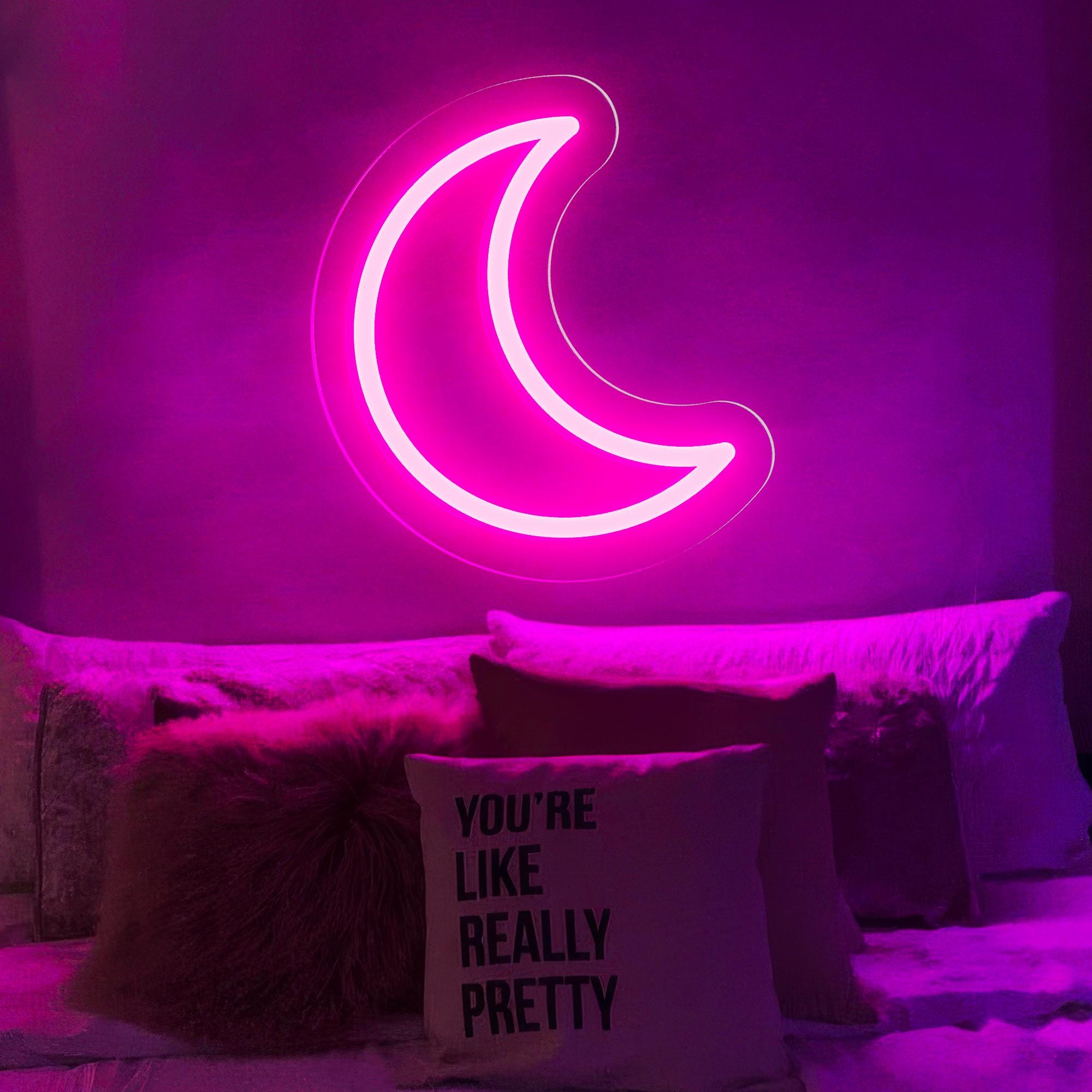 Moon Neon Sign, Moon Decor Neon Light, Kids Room Decor, Personalized LED neon light, Nursery Led Light,Birthday Gift,Living Room Decor,