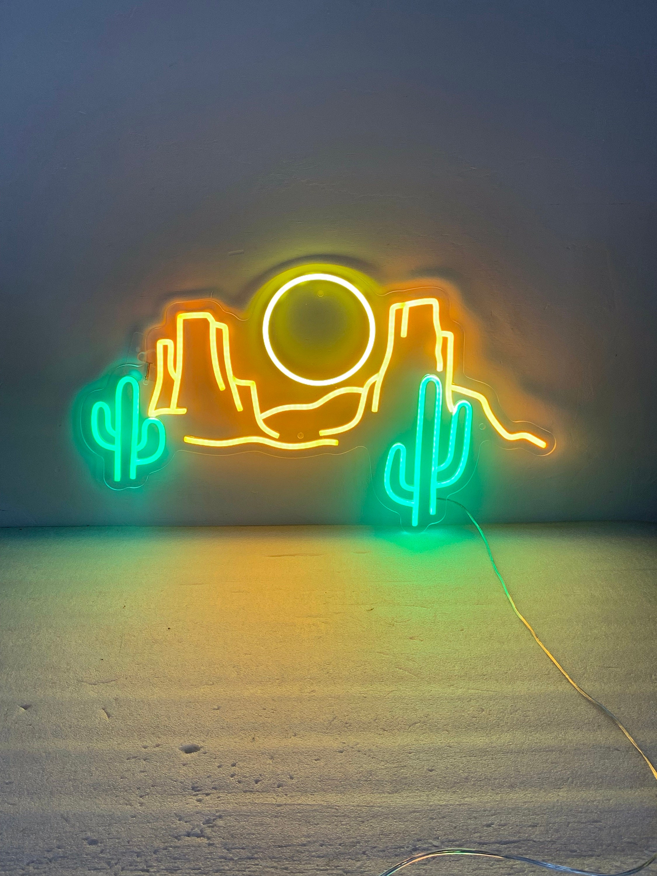 Desert with Cactus Neon Light, Desert Decor, Desert Neon Light, Wild West, Gift for Husband