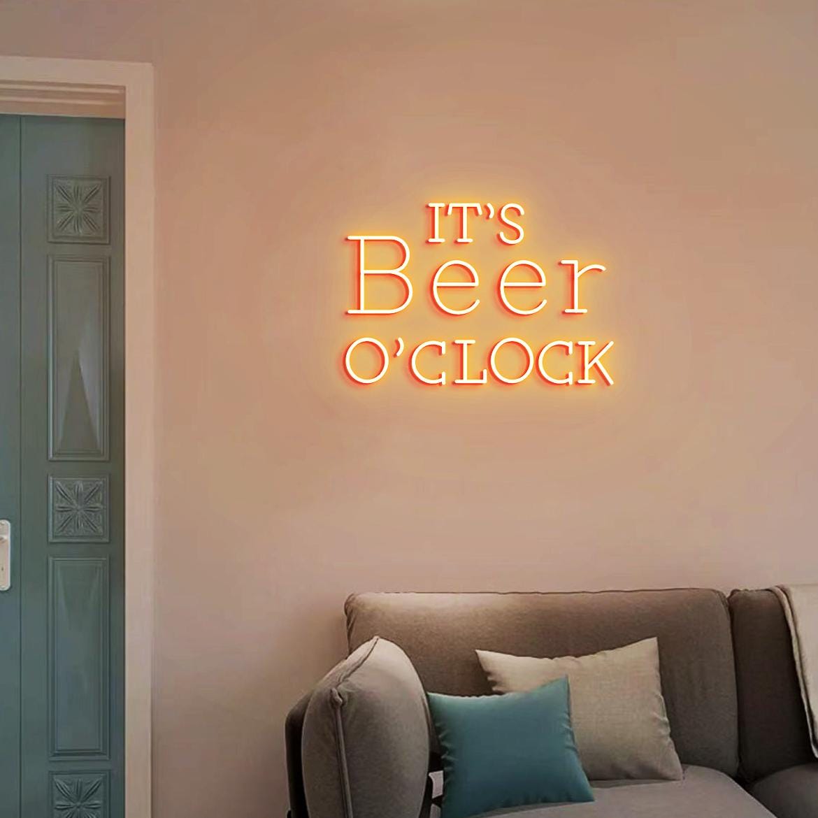 It's Beer O'clock Neon Sign, Beer O'clock, Beer Bar Wall Art, Beer Pub Decor Sign, Beer Sign for Home Beer Bar, Vintage Beer