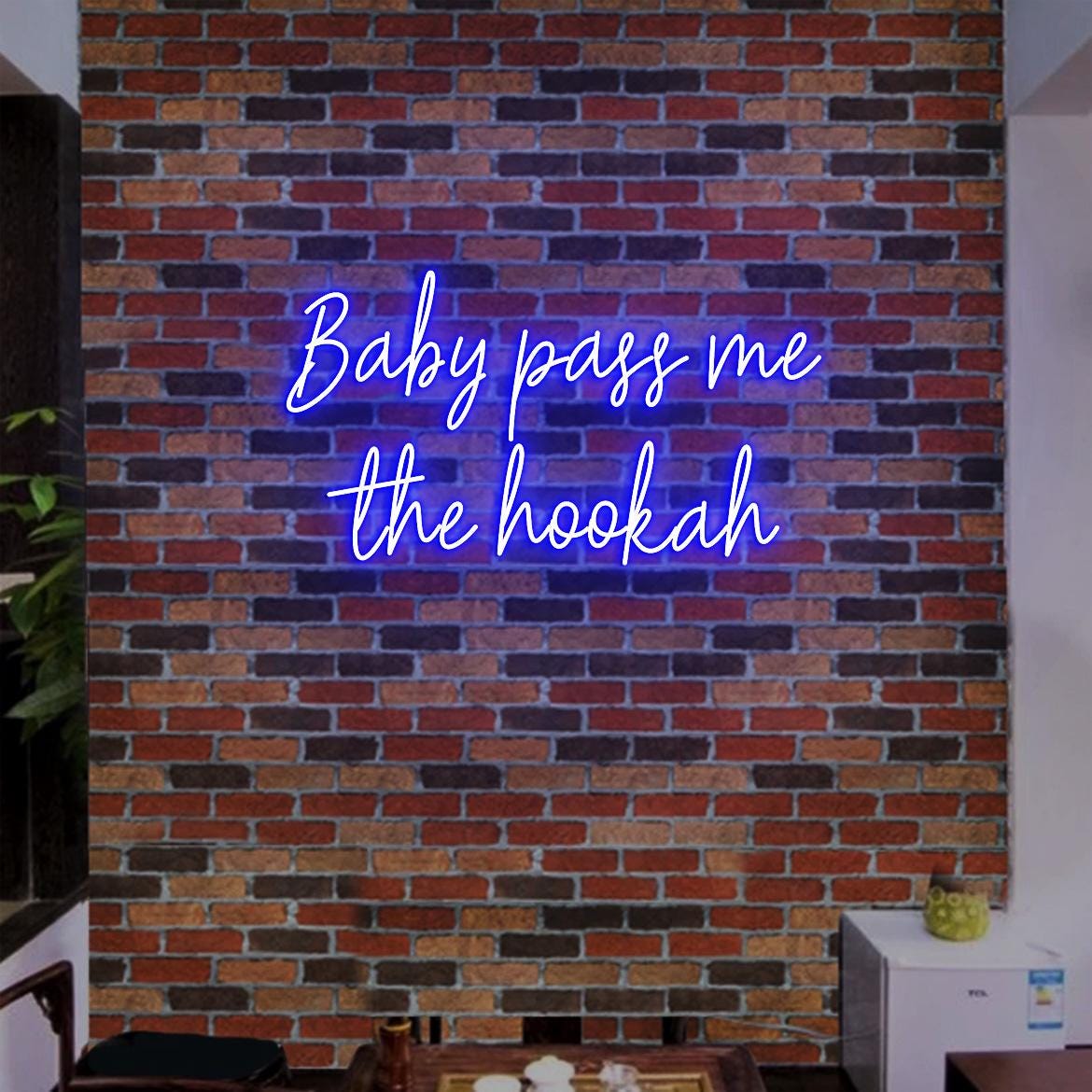 Custom Neon Sign Baby Pass Me the Hookah Neon Sign Neon Light Hookah Bar Decor, Led Neon Light Hookah Lounge Decor, Hookah Sign