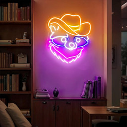 Cowboy Raccoon Neon Sign Racoon Cowboy Neon Light Western Decor Wild Animal Decor Gift For Kid Raccoon Lover Gift For Him Rustic Home Decor - Copy