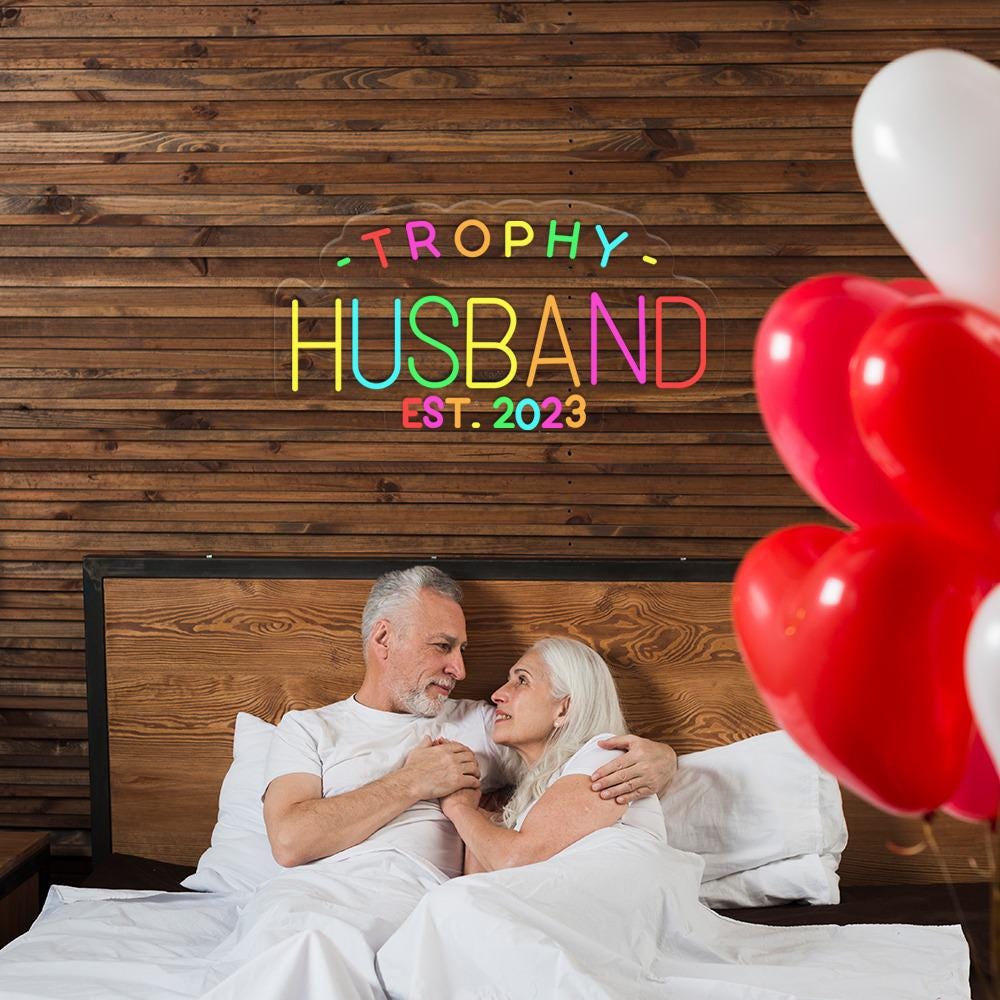 Trophy Husband Noen Sign, Gift For Him, Funny Husband Neon, Gift From Wife, Anniversary Gift For Him, Gift For Husband, Anniversary Present