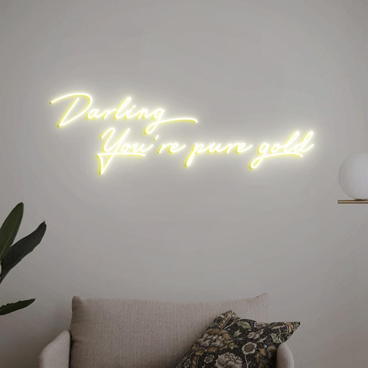 Darling You're pure gold Neon Sign, Pure Gold, Hair Salon Wall Idea, Hair Beauty Salon Art, New Salon Decor, Salon Decor Idea