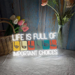Life Is Full Of Important Choices Neon, Course Funny Humor Joke, Sports Golf, Golf Lover Neon, Golfing Club, Golf Lover Gift, Golf Neon Sign