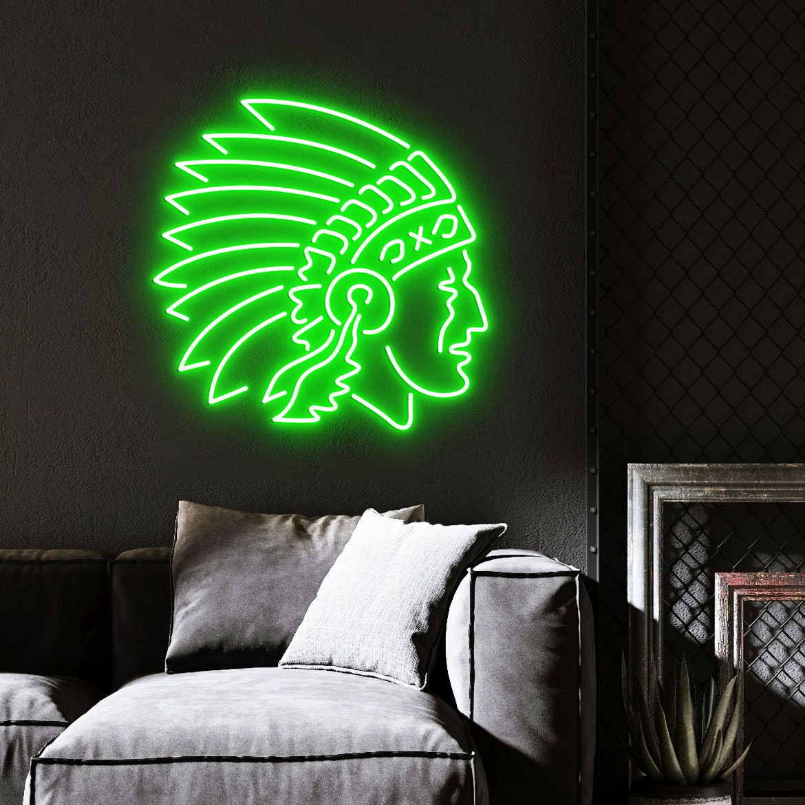 Native American Indian Chief Neon Sign, Indian Chief Neon Lamp, Native American Wall Decor LED, Indian Chief Wall Decoration