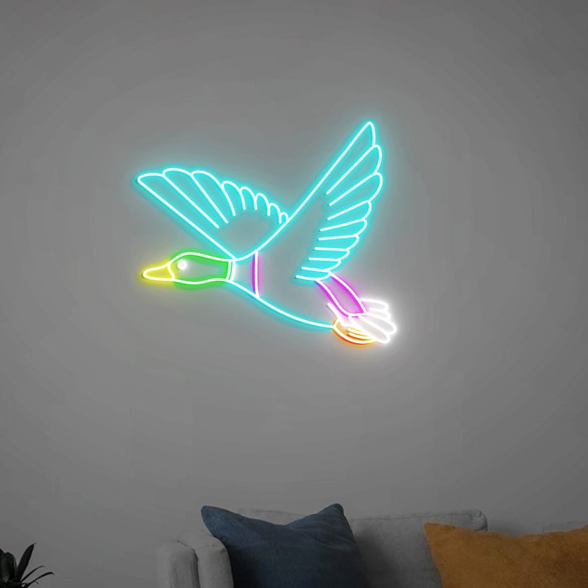 Mallard Duck Neon Light, Flying Duck Room Decoration, Duck Hunting Wall Art, Flying Mallards Gifts, Mallard Duck Gifts, Birthday Gifts