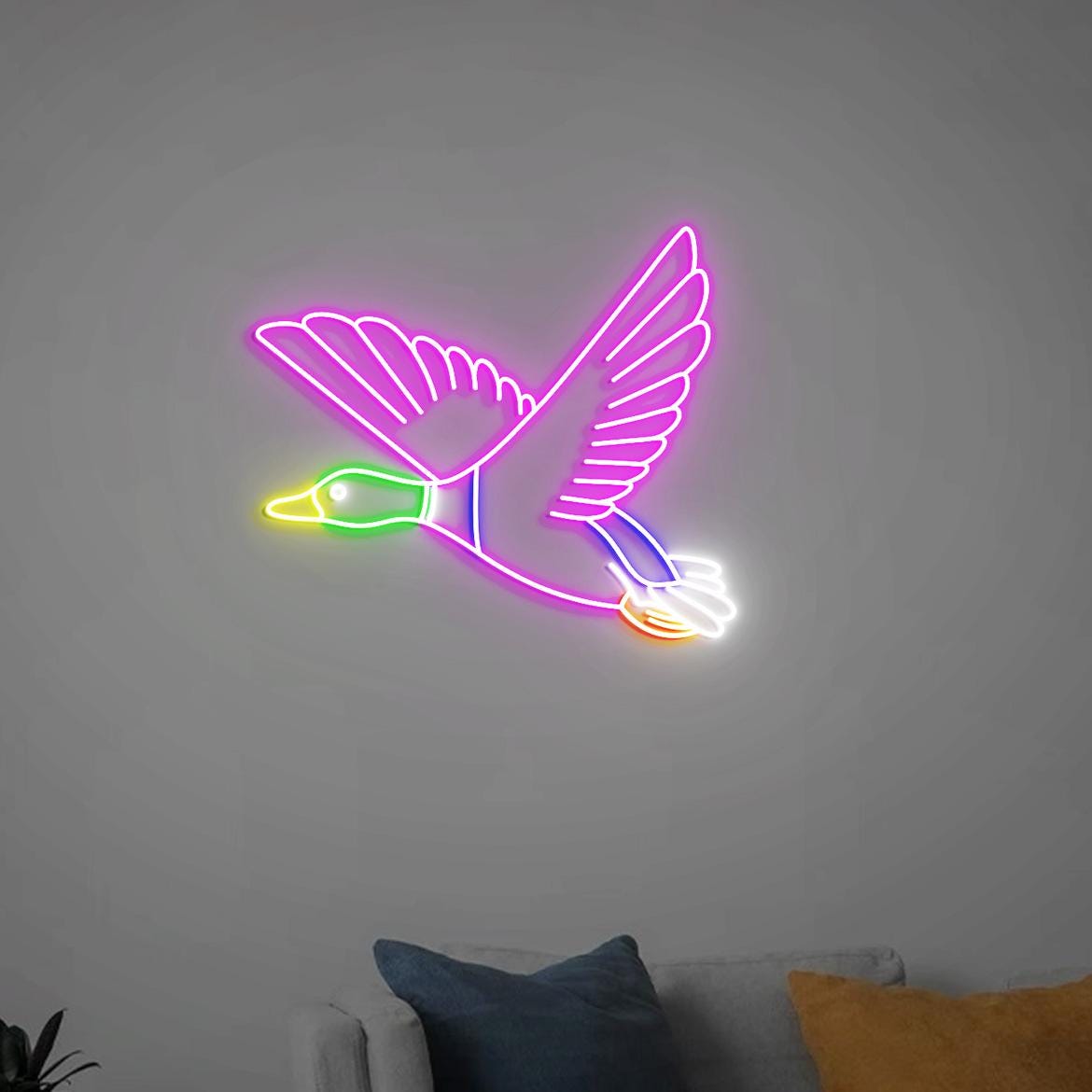 Mallard Duck Neon Light, Flying Duck Room Decoration, Duck Hunting Wall Art, Flying Mallards Gifts, Mallard Duck Gifts, Birthday Gifts