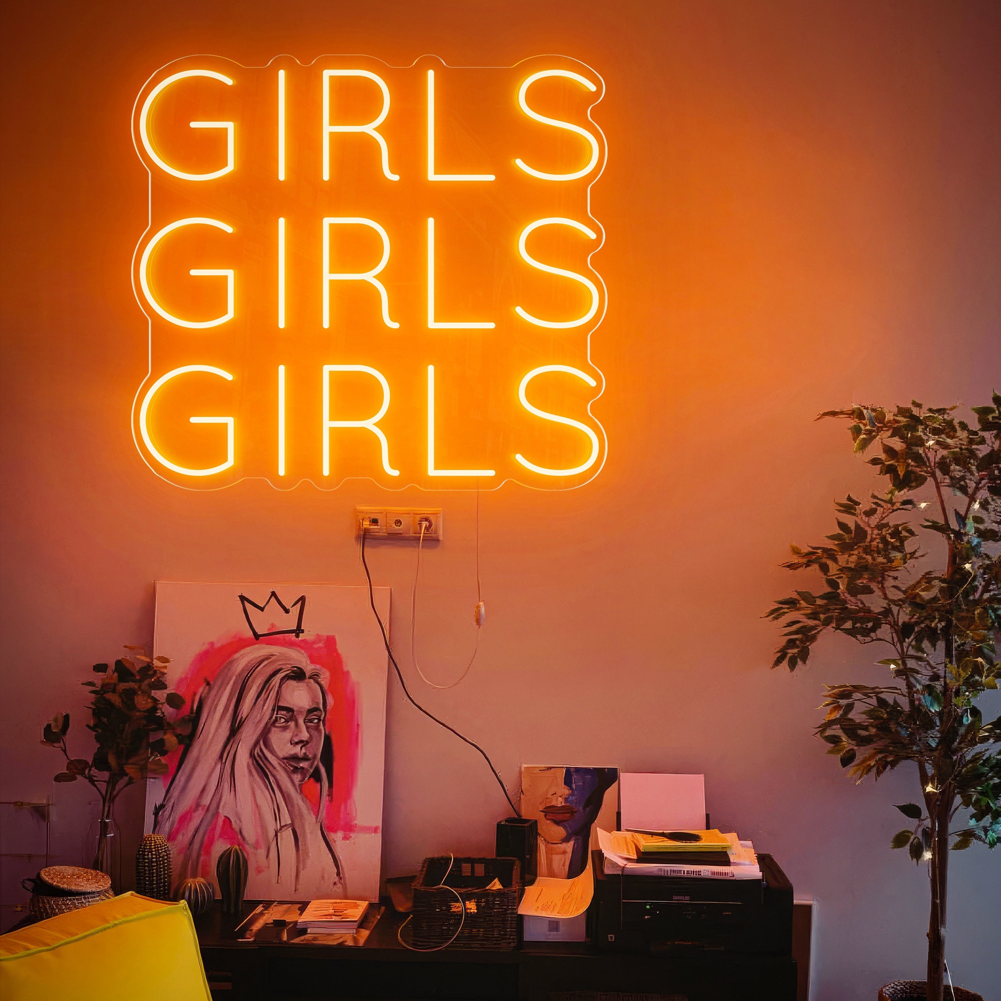 Girls Girls Girls neon sign|Music Bar Neon Decoration|Led Neon Light Sign for Home Bar Party Decor|Neon Sign Bedroom|Neon Light
