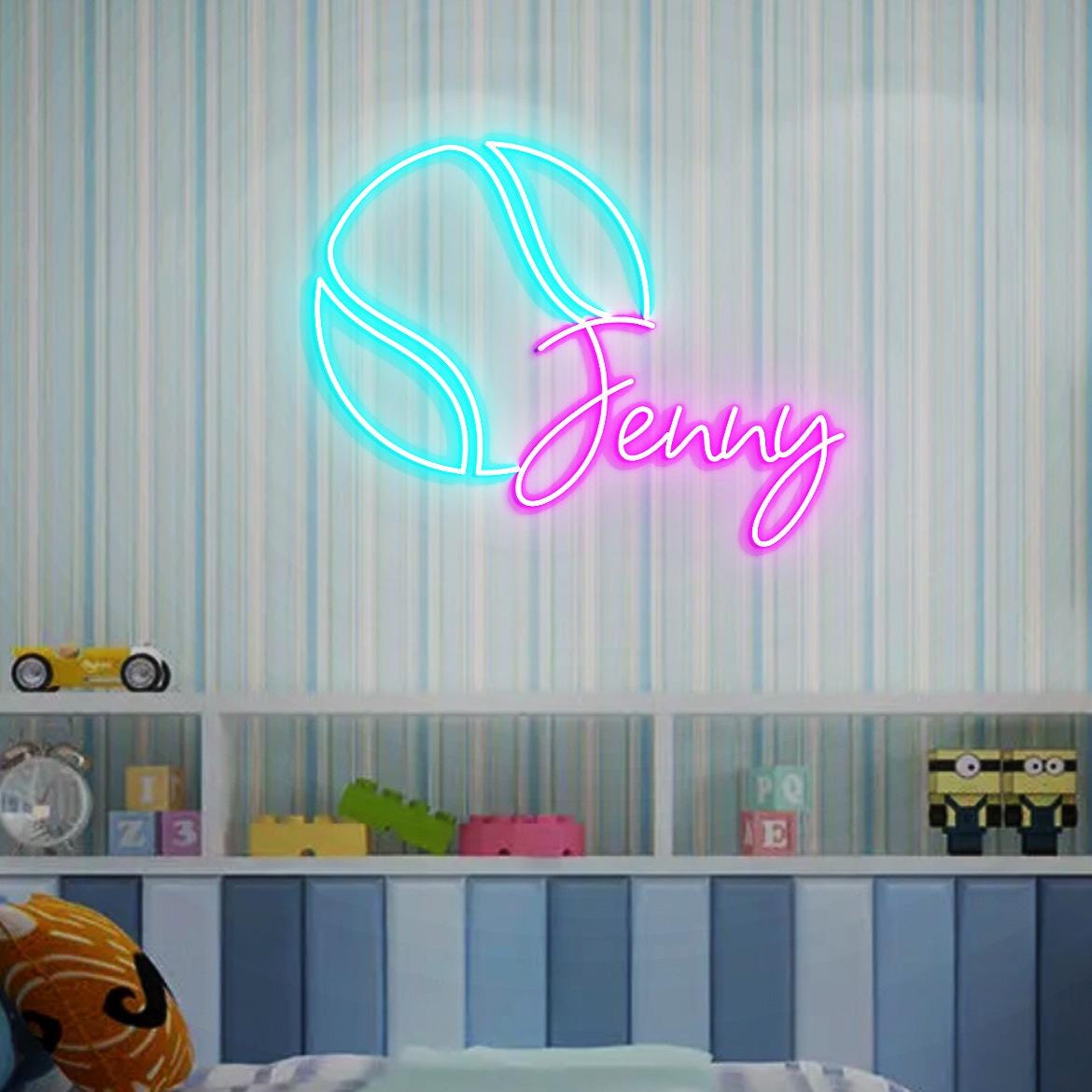Custom Tennis Ball with Name Neon Sign, Personalized Tennis Gift for Kids, Custom Tennis Ball Room Decor, Custom Tennis Player Name Sign