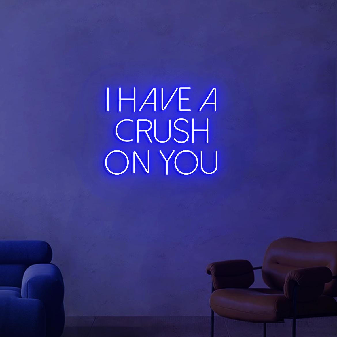 I Have Crush on You Neon Sign, Crush on you Sign, Custom Neon Sign Wall Decor, Red Light Neon Wall