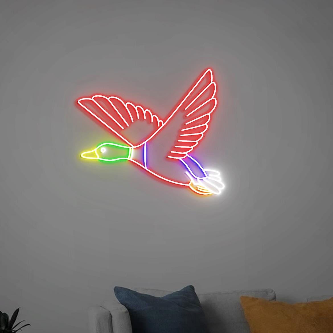 Mallard Duck Neon Light, Flying Duck Room Decoration, Duck Hunting Wall Art, Flying Mallards Gifts, Mallard Duck Gifts, Birthday Gifts