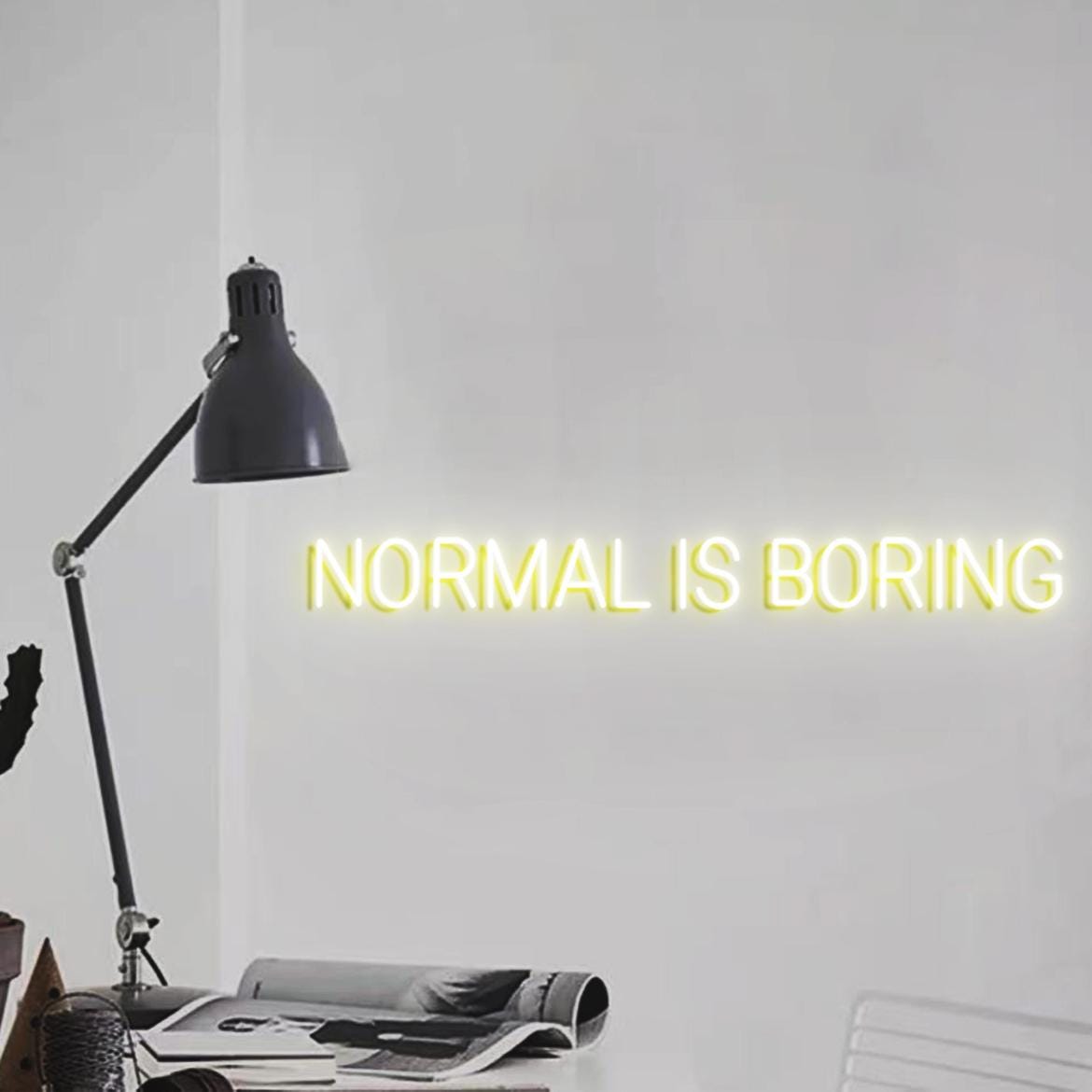 Custom Neon Sign Normal is Boring, Normal is Boring Sign, New Sign for Wall Decor, Motivational Wall Hanging, Neon Sign